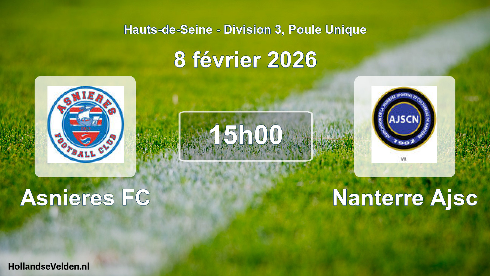 Match programmé: Asnieres FC - Nanterre Ajsc (8 février 2026)