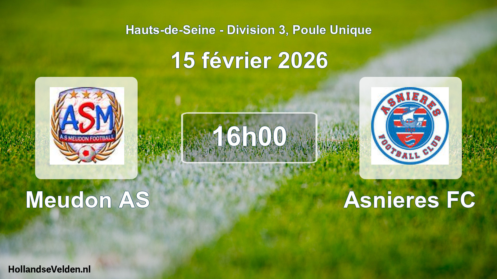 Geplande wedstrijd: Meudon AS - Asnieres FC (15 februari 2026)