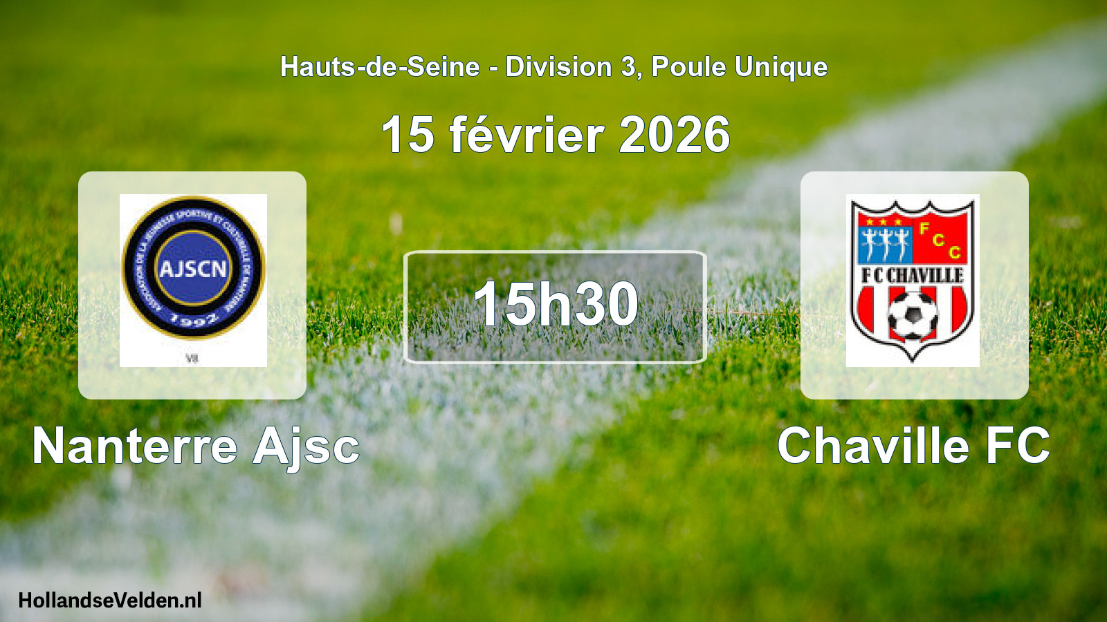 Match programmé: Nanterre Ajsc - Chaville FC (15 février 2026)