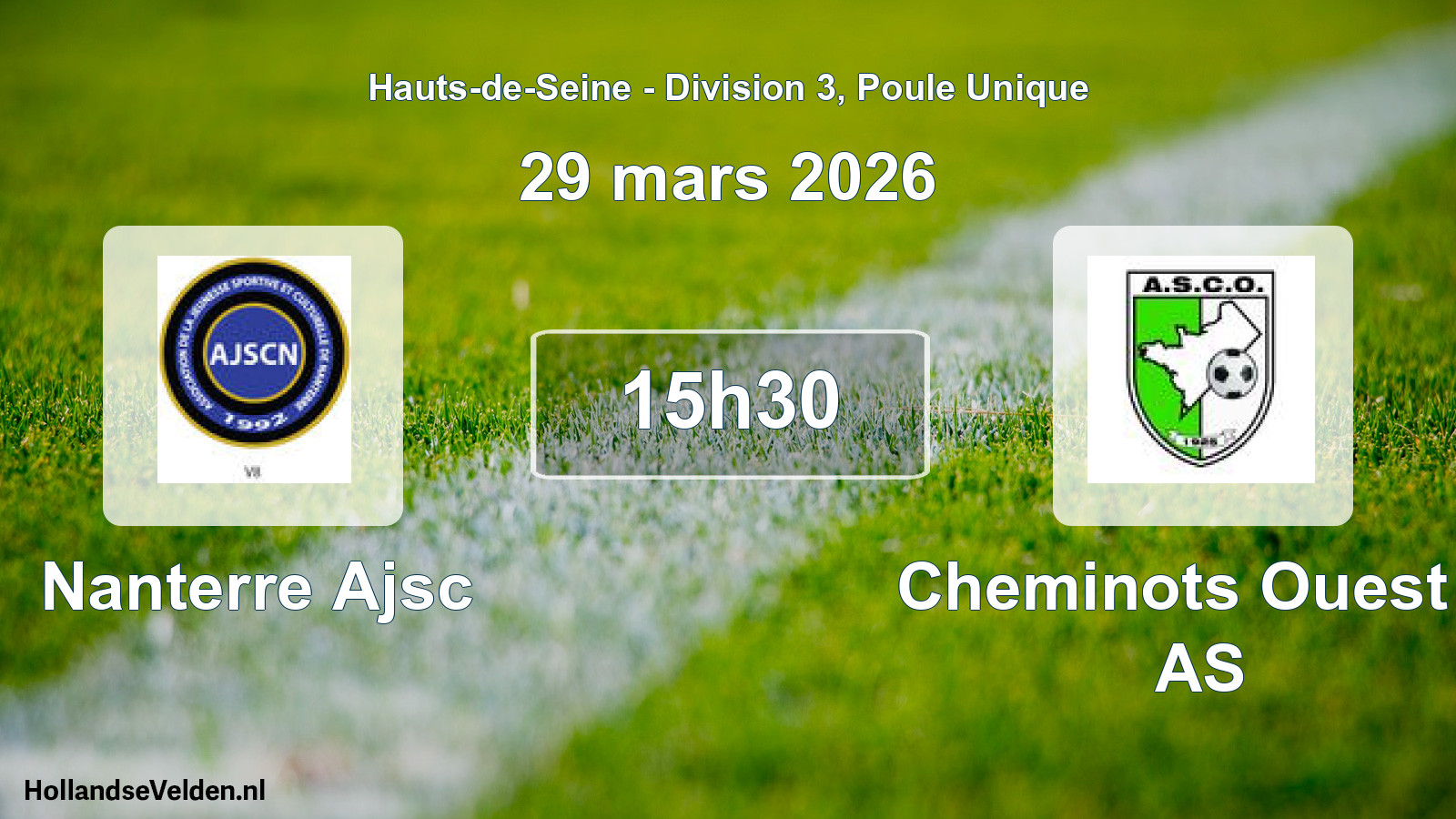 Match programmé: Nanterre Ajsc - Cheminots Ouest L AS (29 mars 2026)