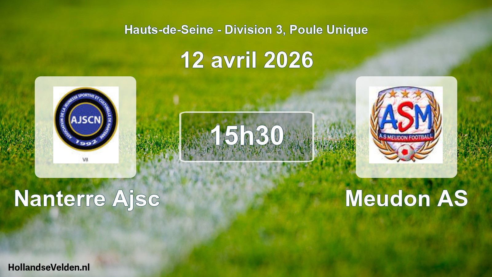 Geplande wedstrijd: Nanterre Ajsc - Meudon AS (12 april 2026)