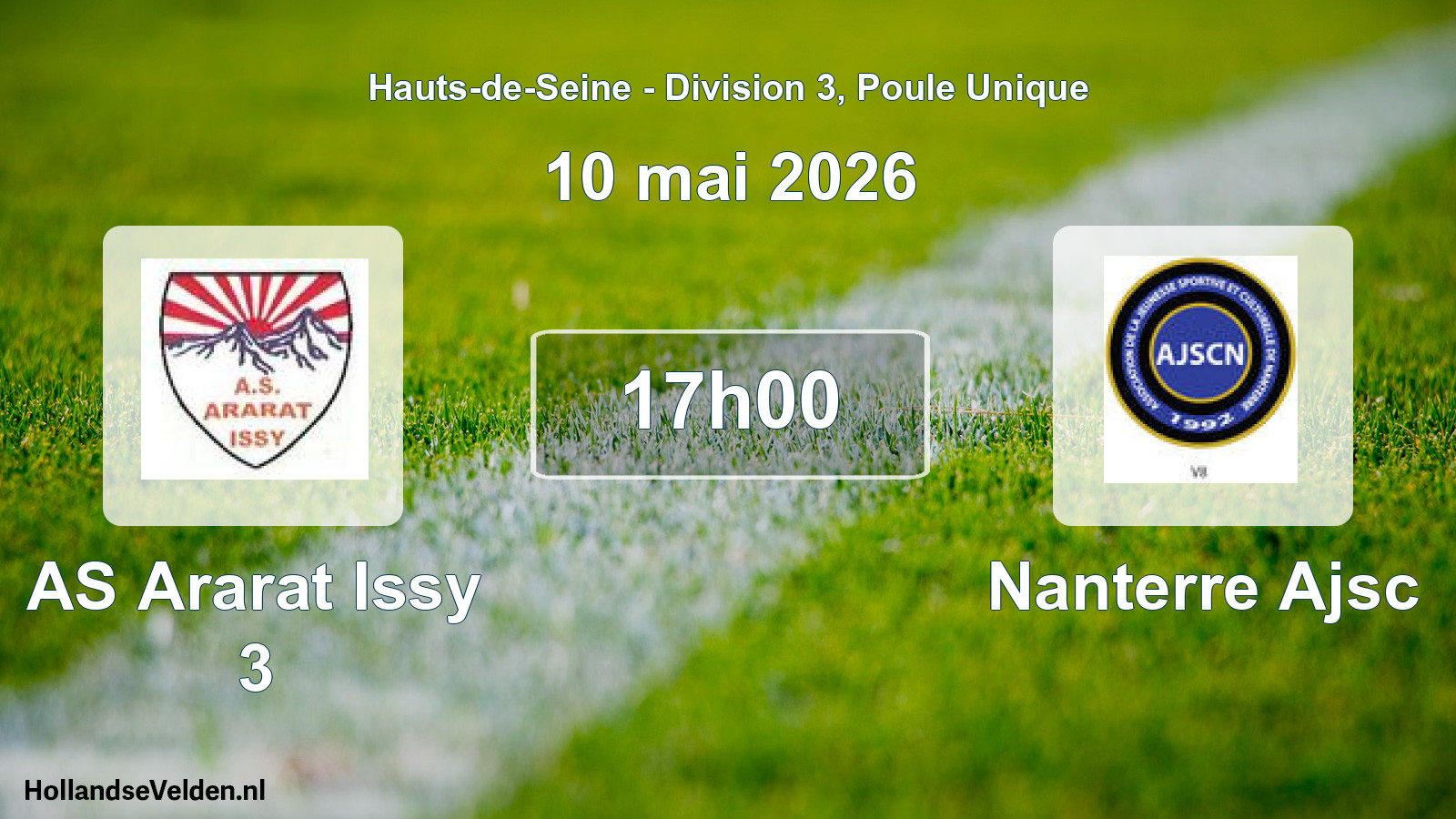 Match programmé: AS Ararat Issy 3 - Nanterre Ajsc (10 mai 2026)
