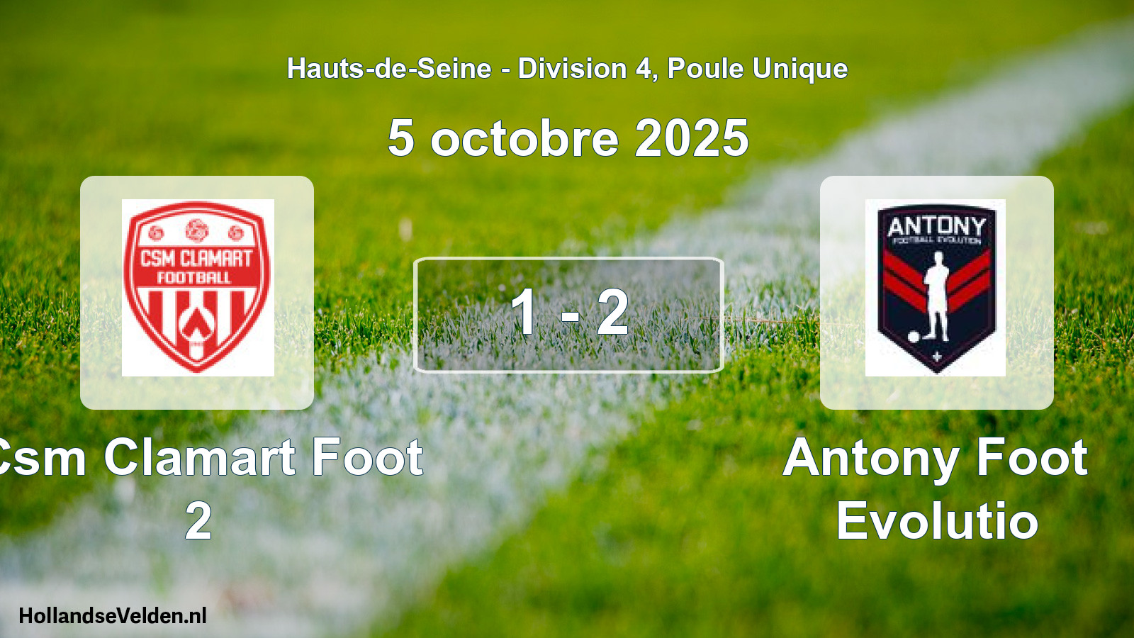 Gespeelde wedstrijd: Csm Clamart Foot 2 - Antony Foot Evolutio 1 - 2 (5 oktober 2025)