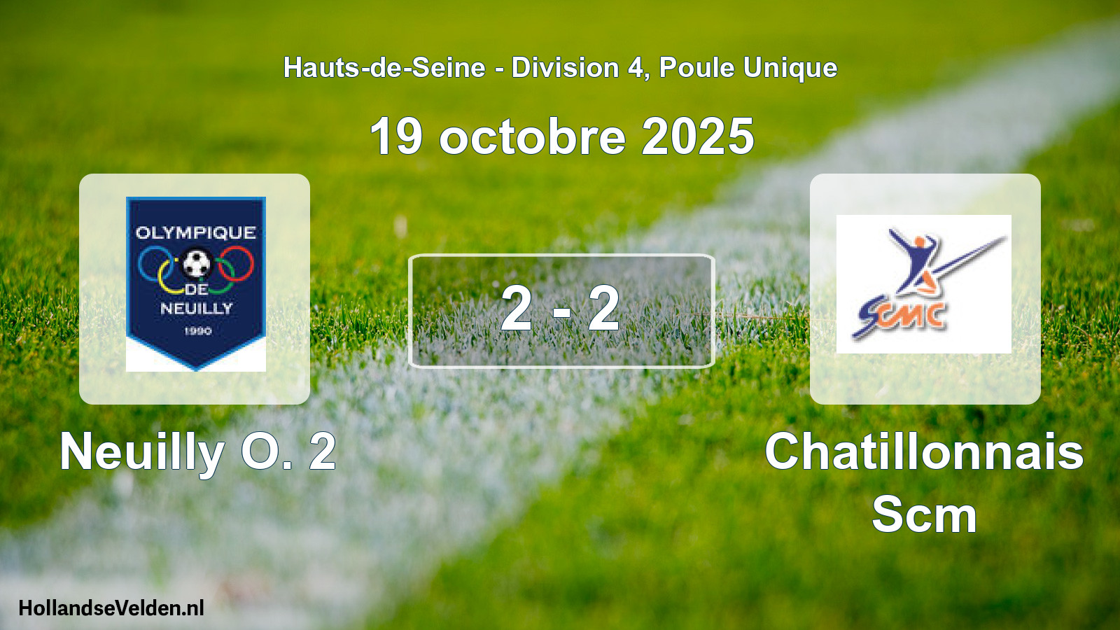 Gespeelde wedstrijd: Neuilly O. 2 - Chatillonnais Scm 2 - 2 (19 oktober 2025)