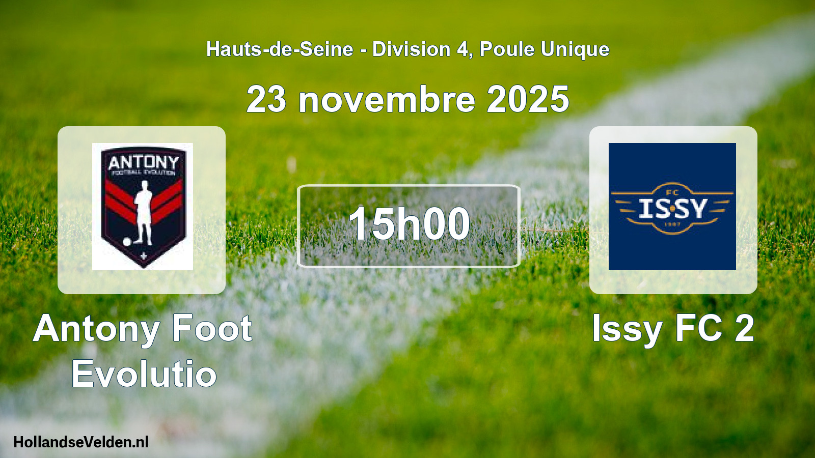 Geplande wedstrijd: Antony Foot Evolutio - Issy FC 2 (23 november 2025)