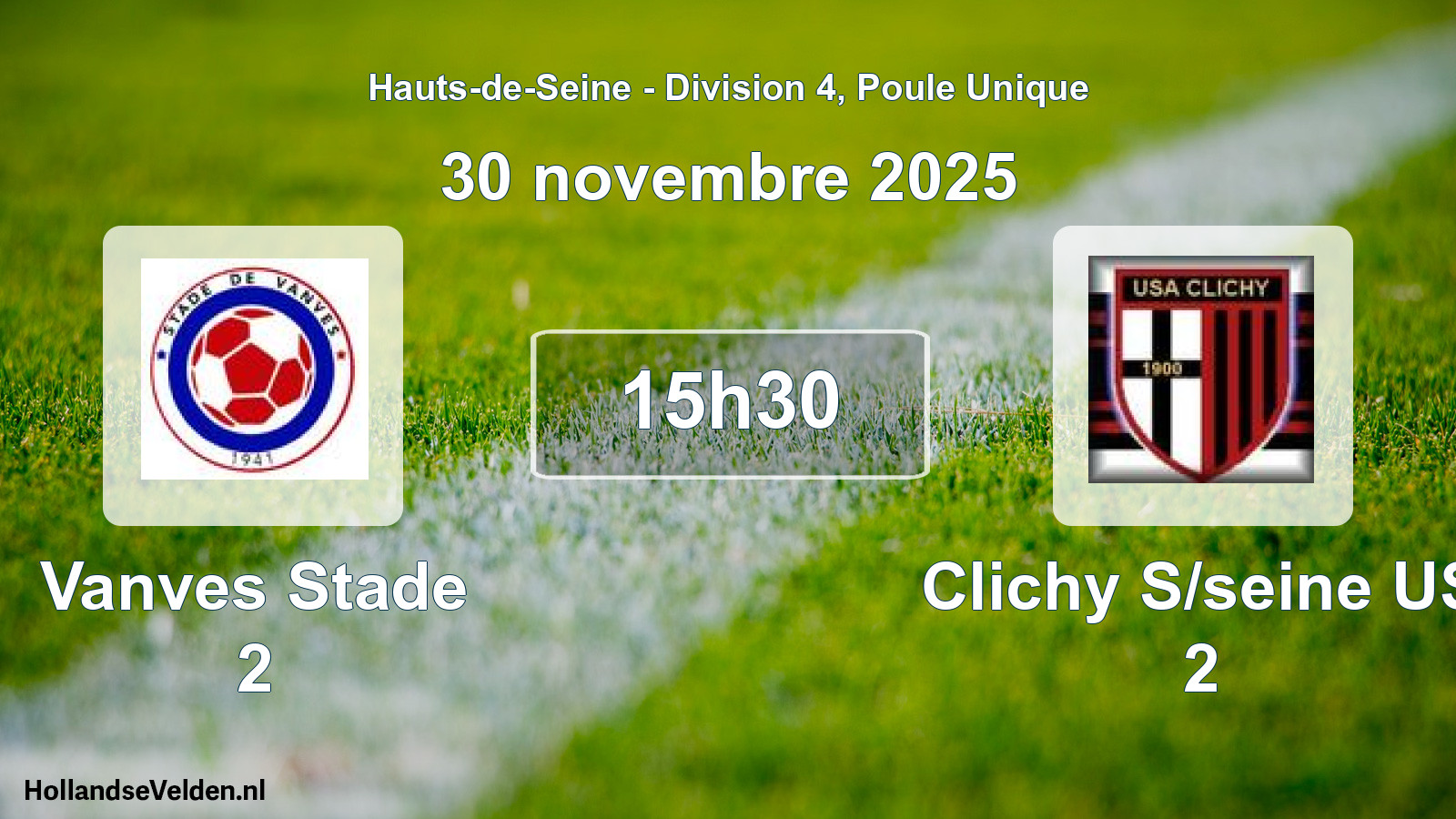 Geplande wedstrijd: Vanves Stade 2 - Clichy S/seine US 2 (30 november 2025)