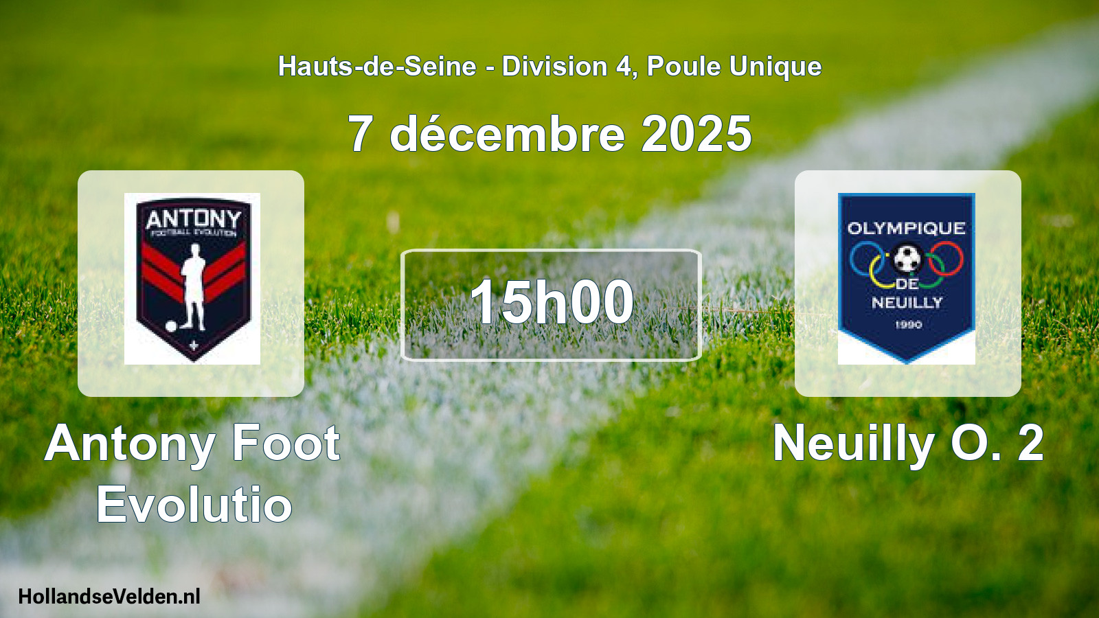Geplande wedstrijd: Antony Foot Evolutio - Neuilly O. 2 (7 december 2025)