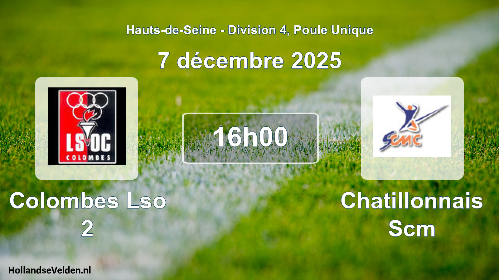 Match programmé: Colombes Lso 2 - Chatillonnais Scm (7 décembre 2025)