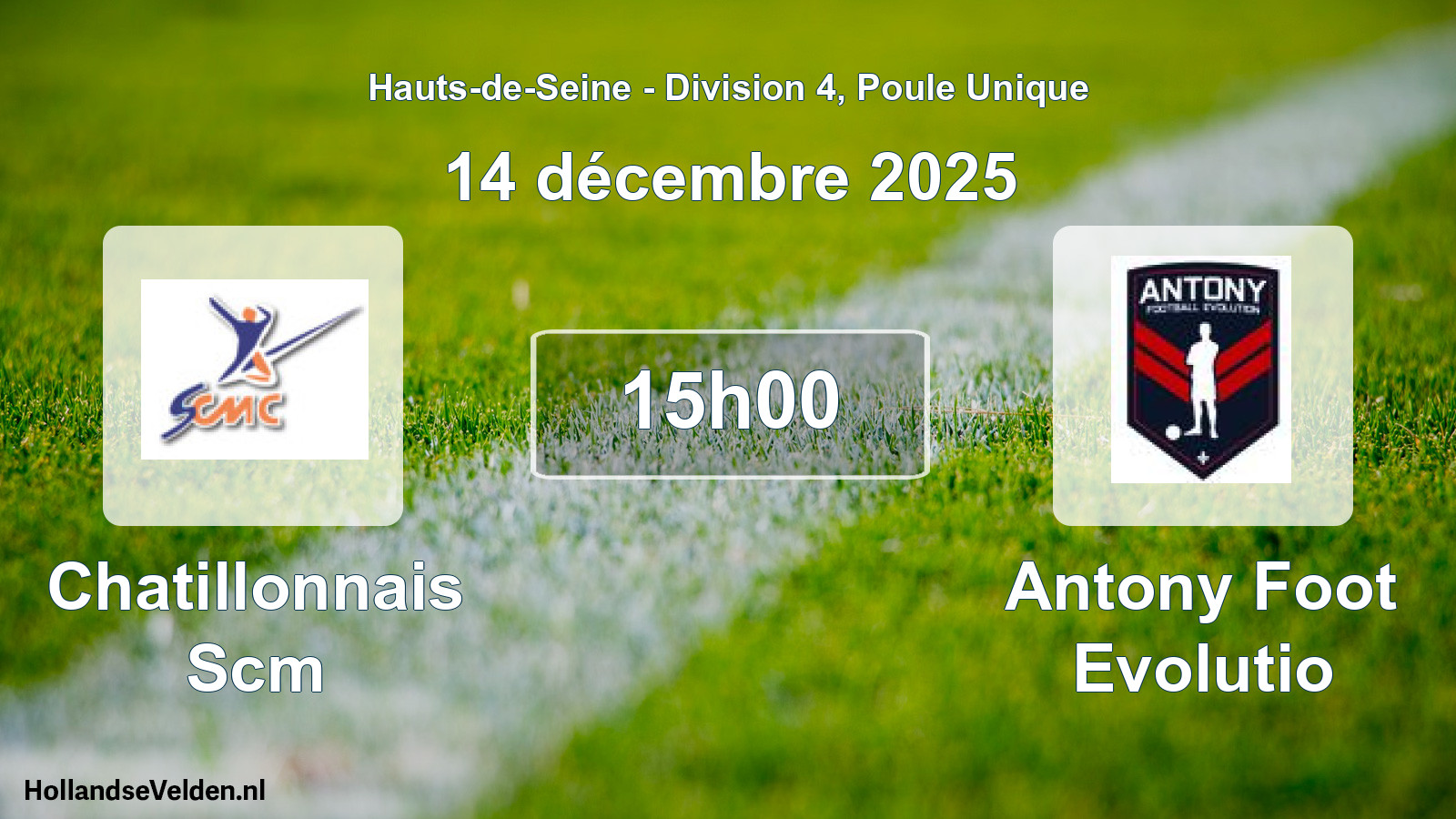 Match programmé: Chatillonnais Scm - Antony Foot Evolutio (14 décembre 2025)