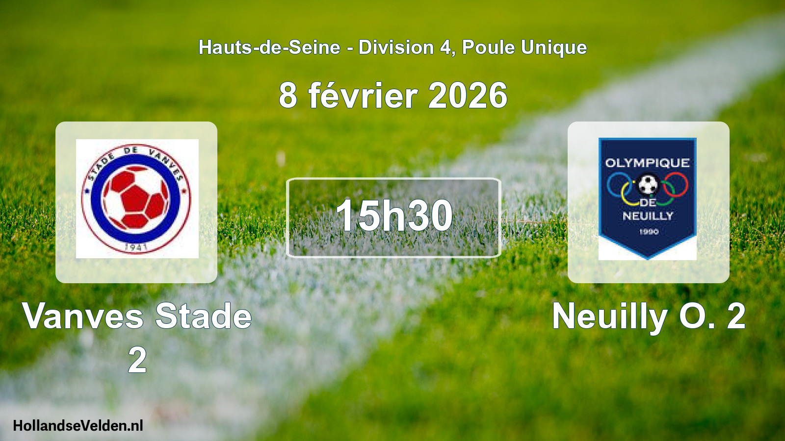 Match programmé: Vanves Stade 2 - Neuilly O. 2 (8 février 2026)