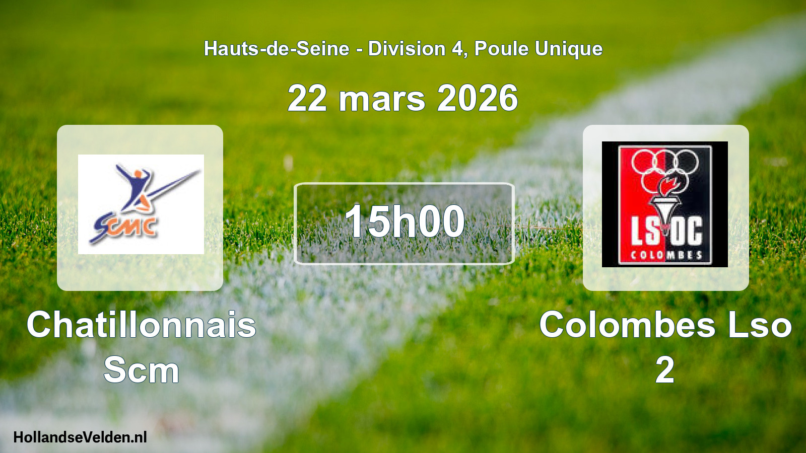 Geplande wedstrijd: Chatillonnais Scm - Colombes Lso 2 (22 maart 2026)