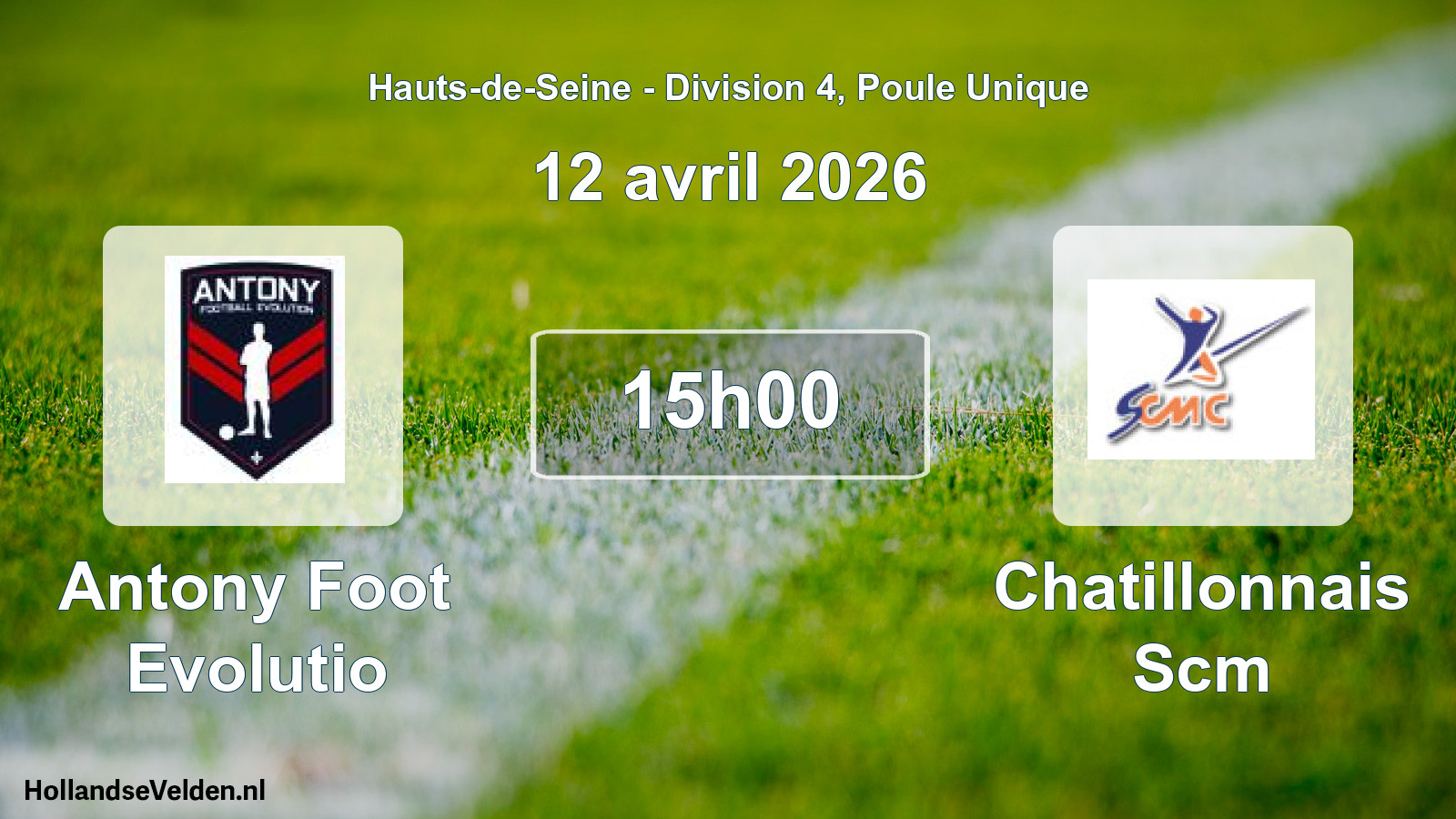 Scheduled Match: Antony Foot Evolutio - Chatillonnais Scm (12 April 2026)