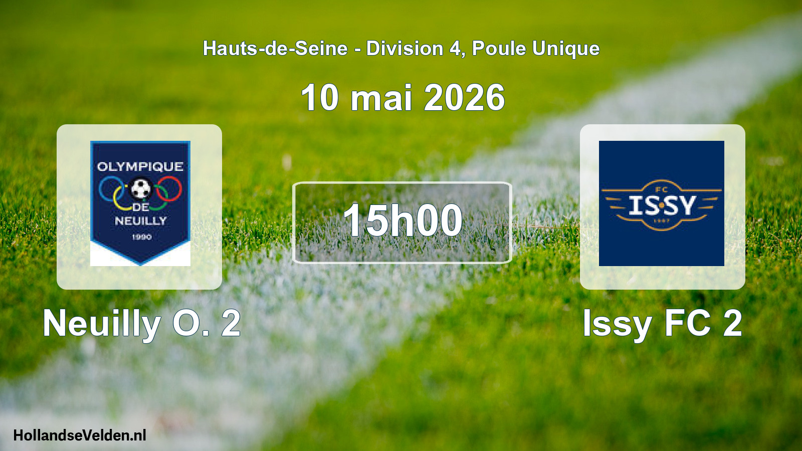 Match programmé: Neuilly O. 2 - Issy FC 2 (10 mai 2026)