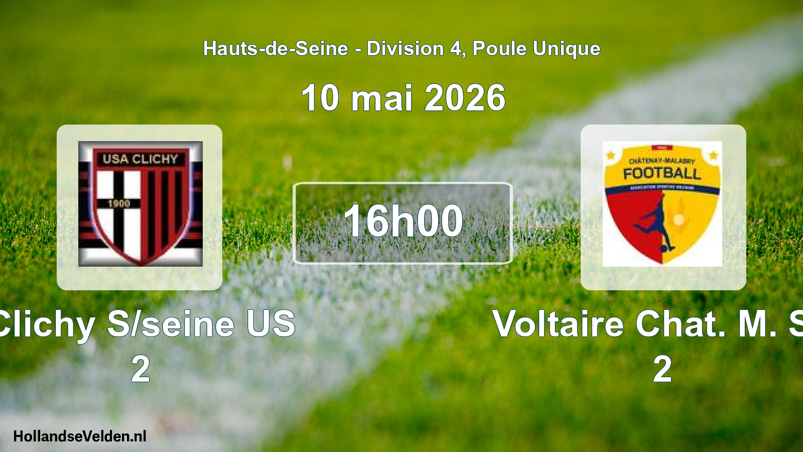 Scheduled Match: Clichy S/seine US 2 - Voltaire Chat. M. Ss 2 (10 May 2026)