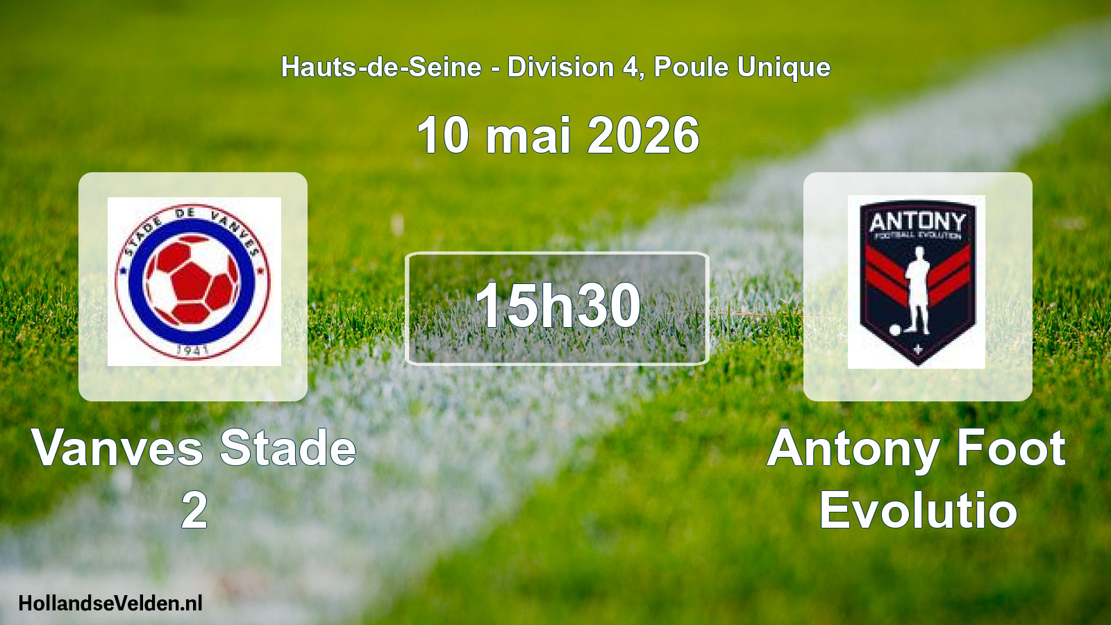 Geplande wedstrijd: Vanves Stade 2 - Antony Foot Evolutio (10 mei 2026)