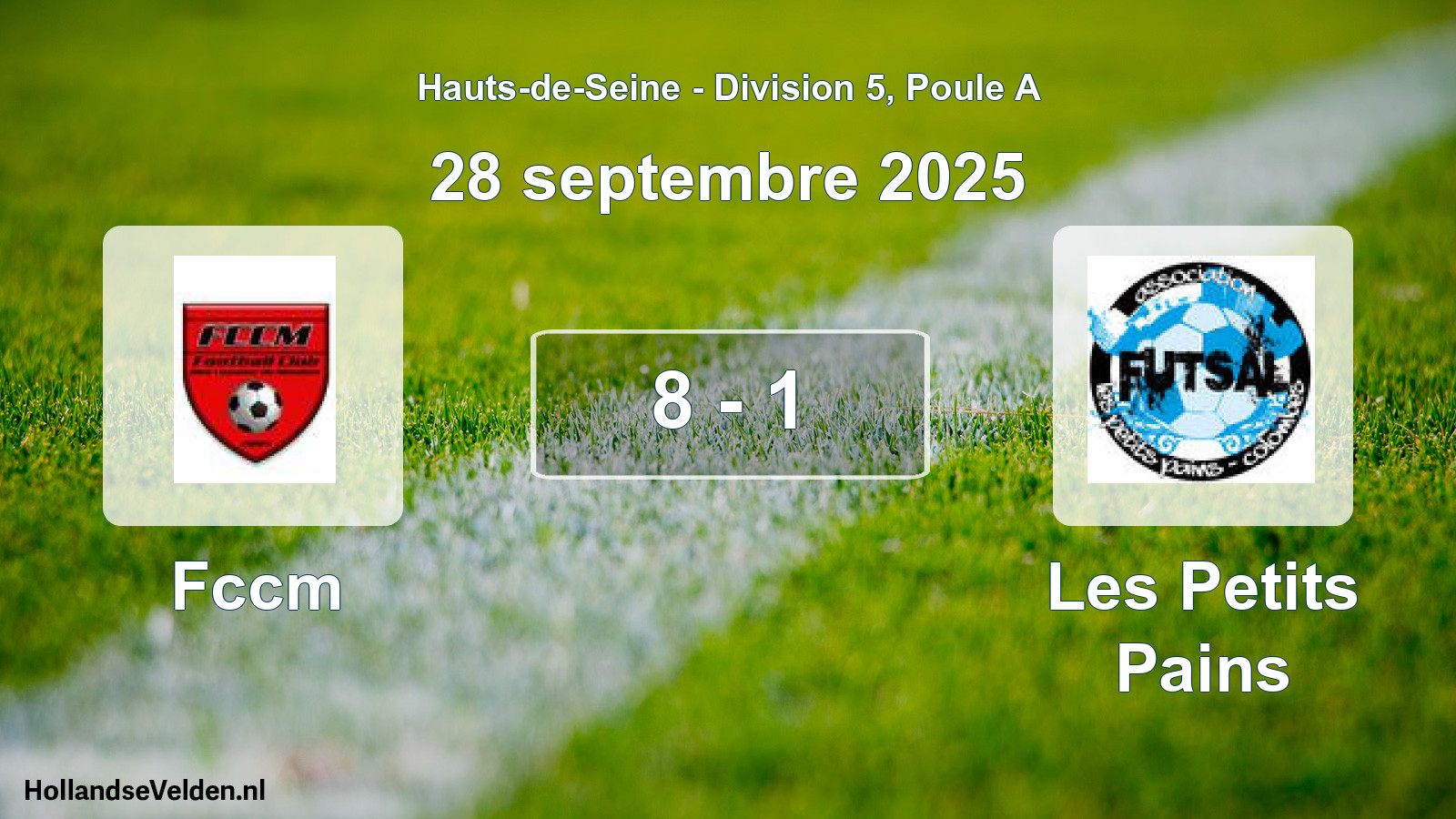 Total number of matches played: Fccm - Les Petits Pains 8 - 1 (28 September 2025)