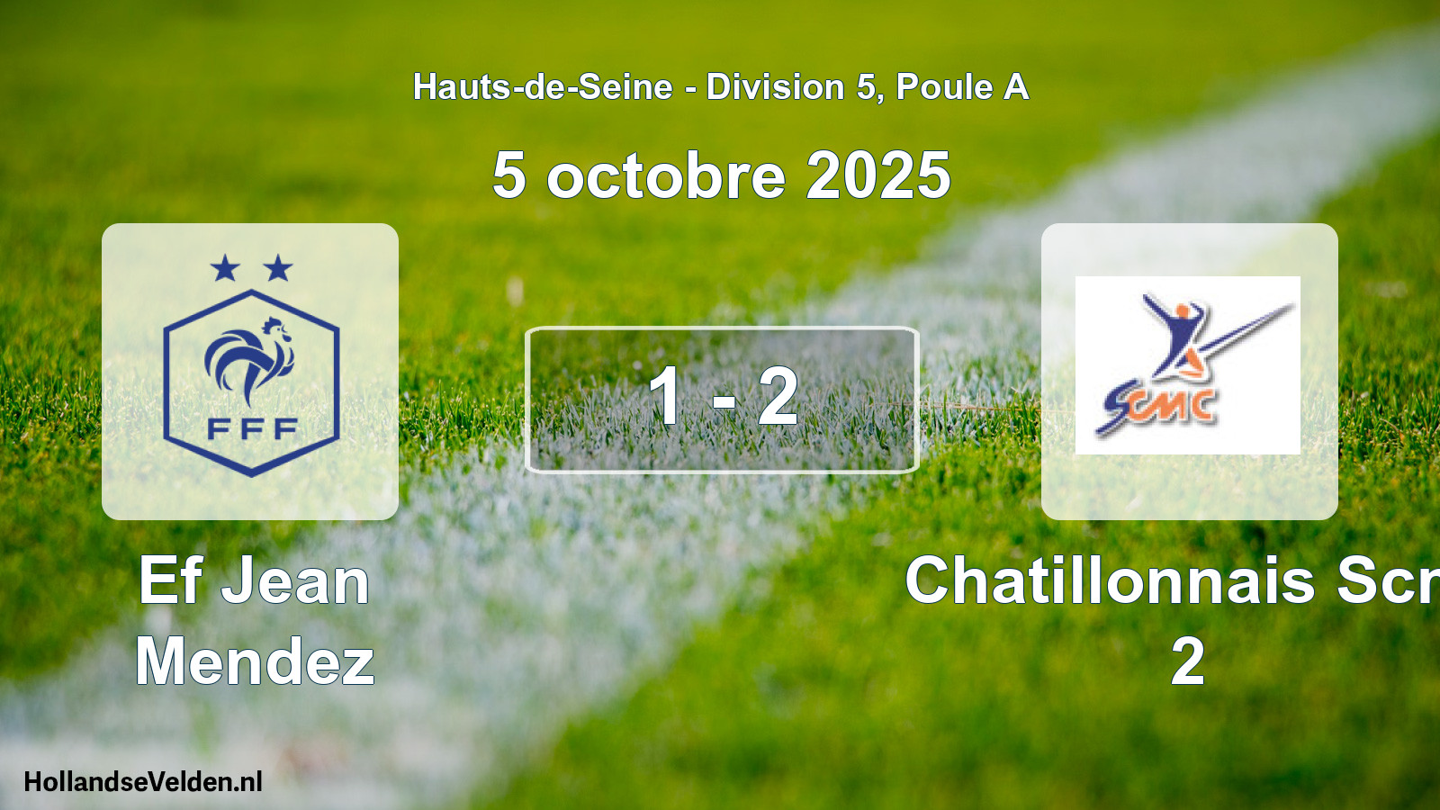 Match joué: Ef Jean Mendez - Chatillonnais Scm 2 1 - 2 (5 octobre 2025)