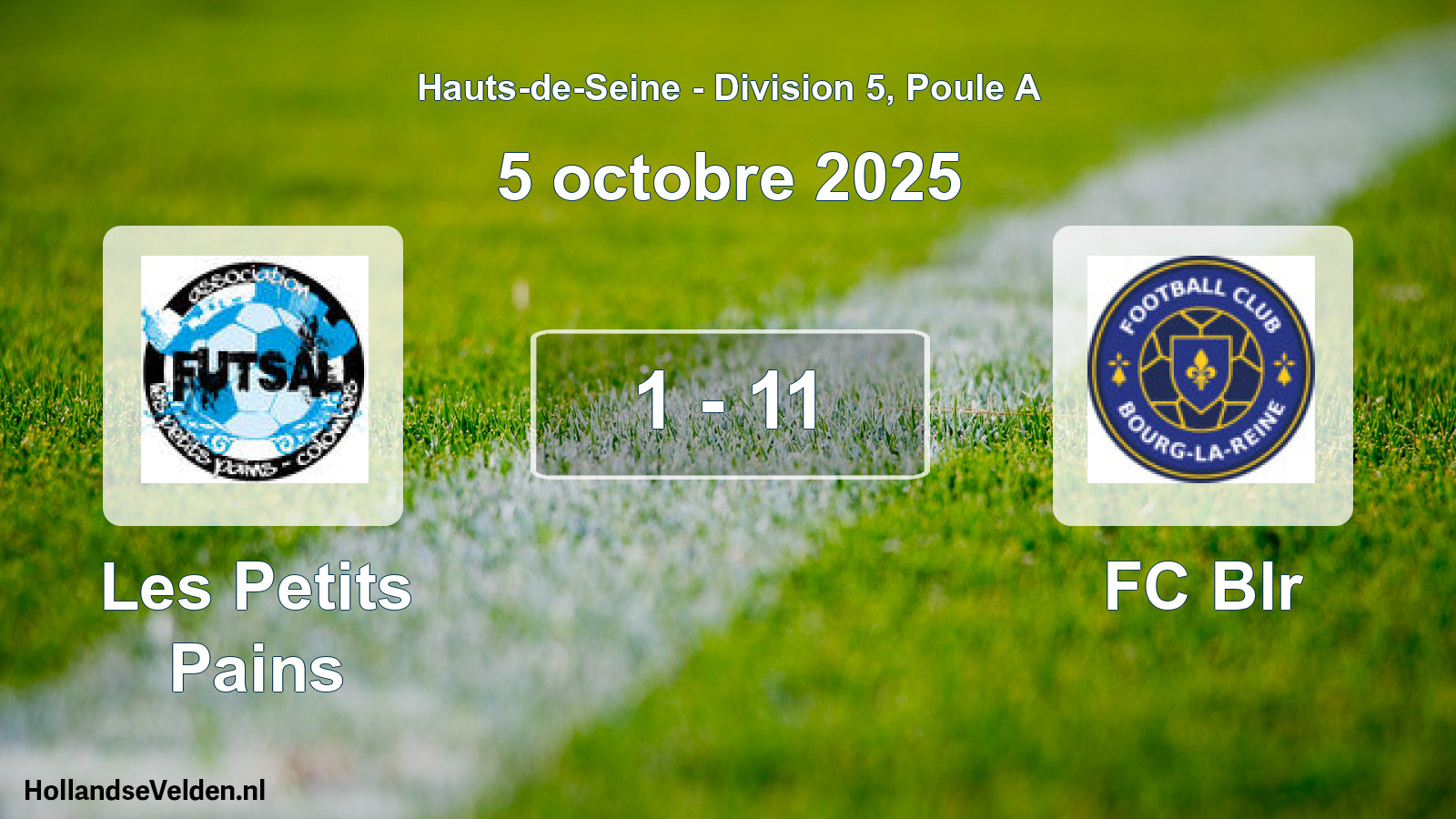Total number of matches played: Les Petits Pains - FC Blr 1 - 11 (5 October 2025)