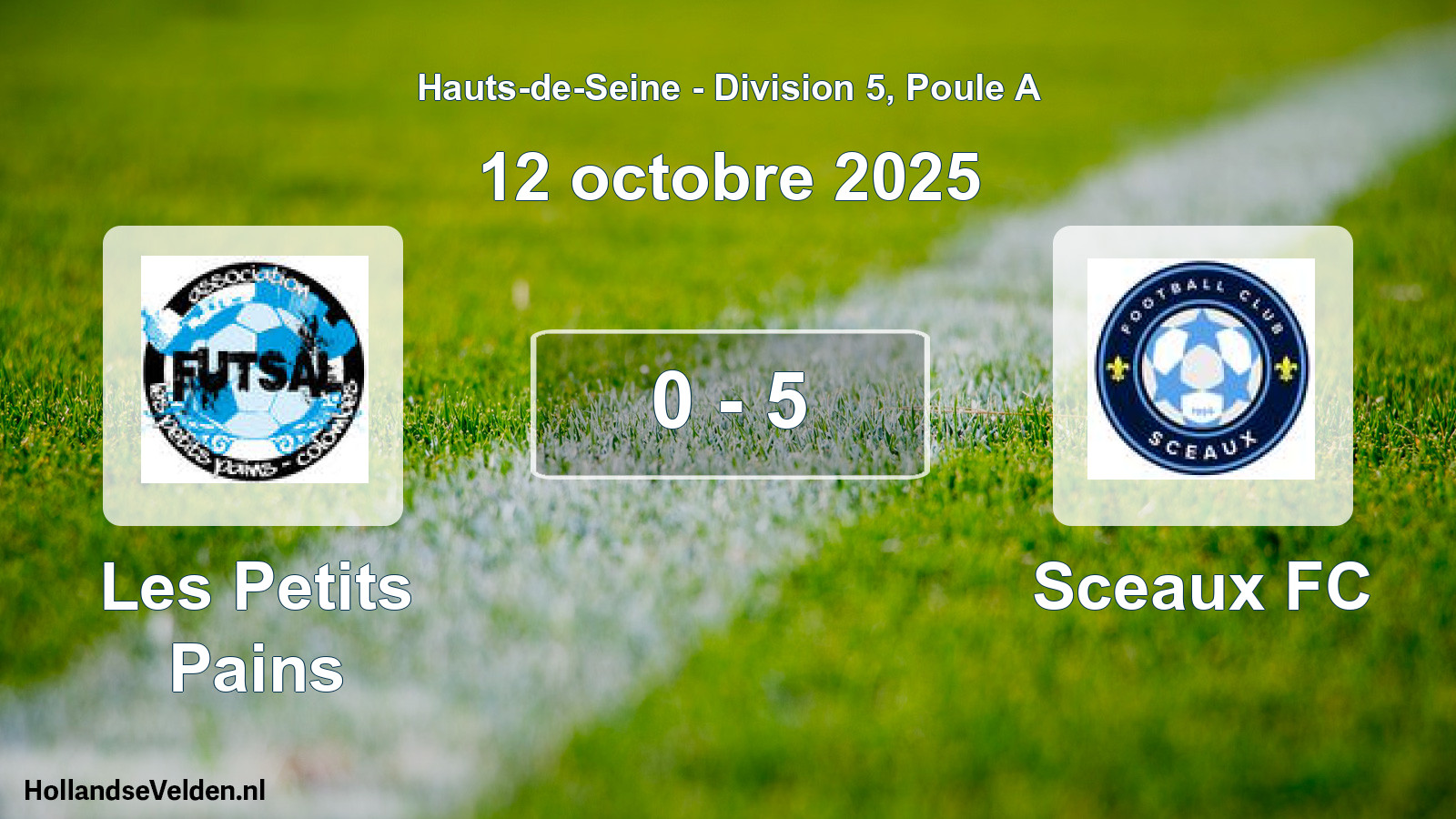 Gespeelde wedstrijd: Les Petits Pains - Sceaux FC 0 - 5 (12 oktober 2025)