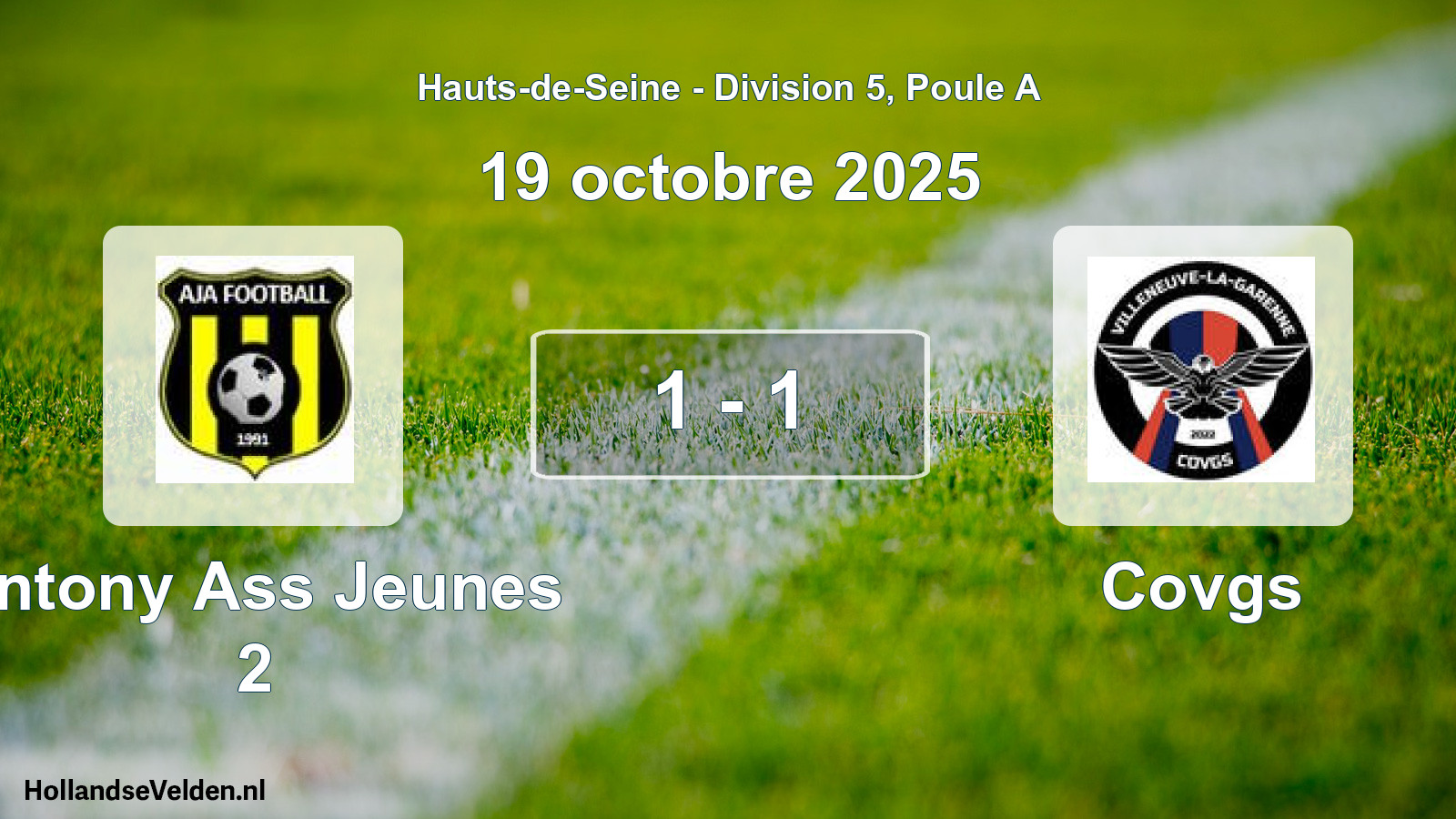 Total number of matches played: Antony Ass Jeunes 2 - Covgs 1 - 1 (19 October 2025)