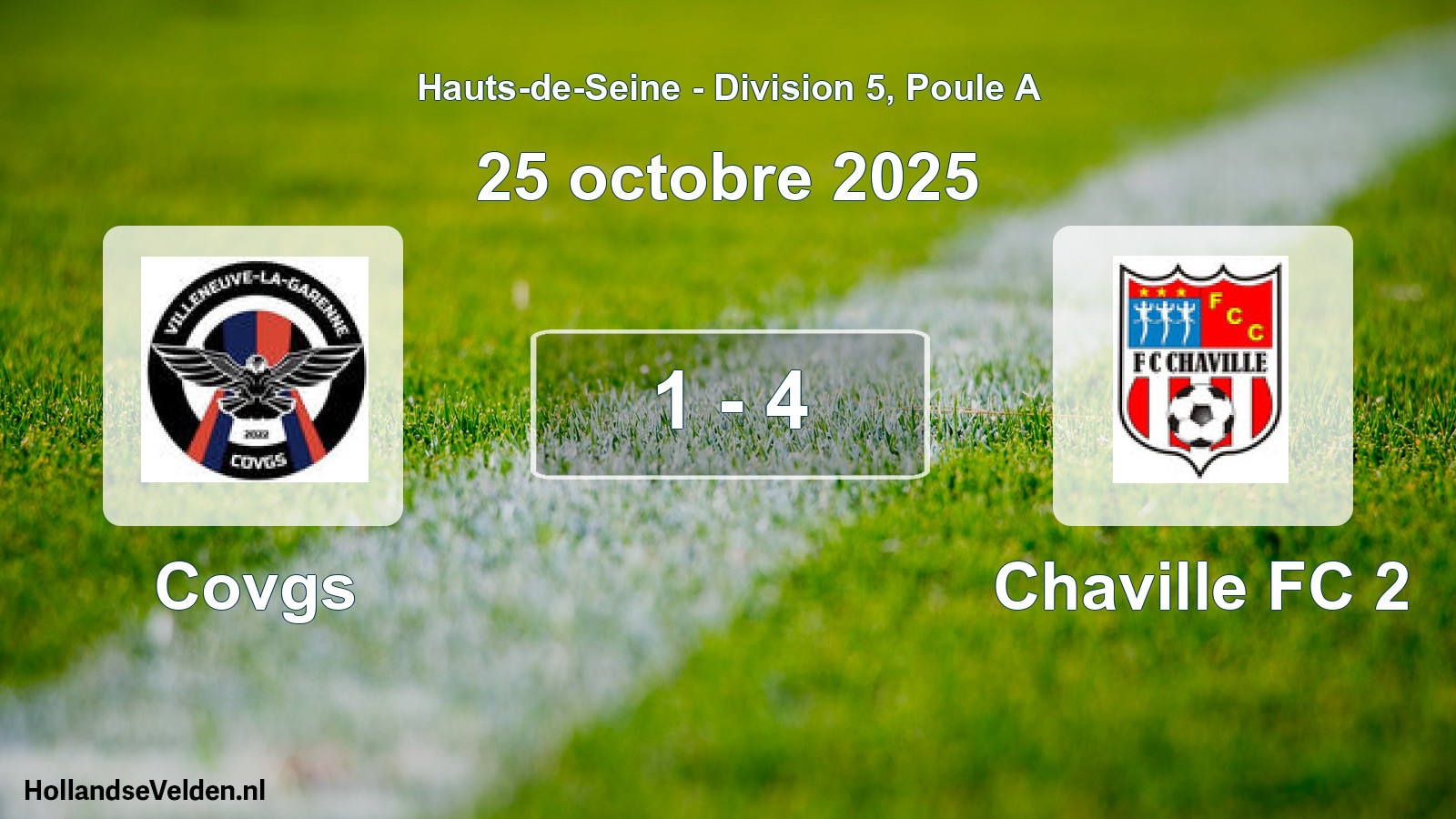 Match joué: Covgs - Chaville FC 2 1 - 4 (25 octobre 2025)