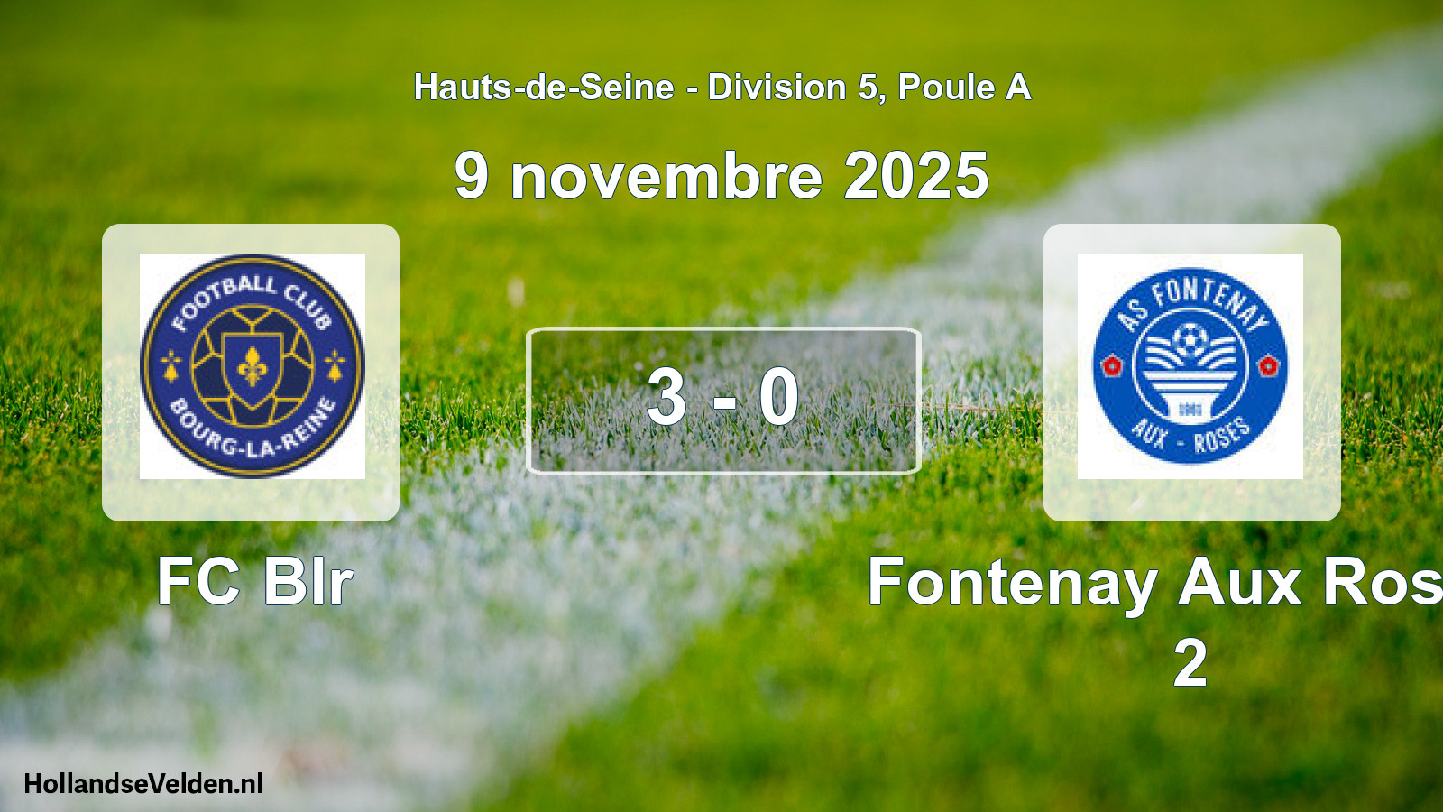 Gespeelde wedstrijd: FC Blr - Fontenay Aux Roses 2 3 - 0 (9 november 2025)