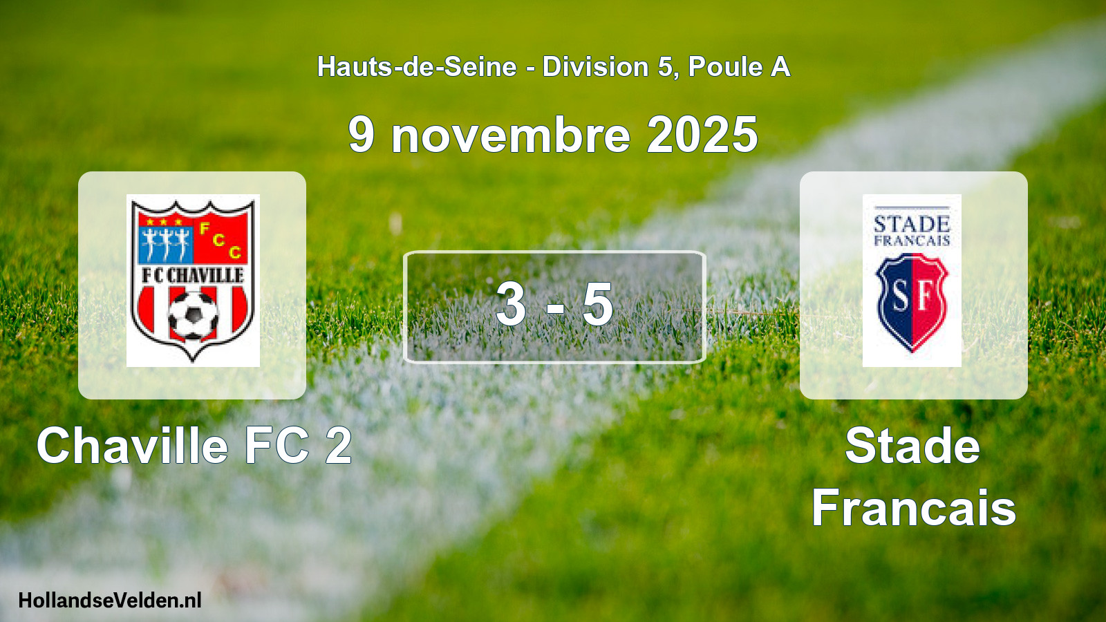 Gespeelde wedstrijd: Chaville FC 2 - Stade Francais 3 - 5 (9 november 2025)