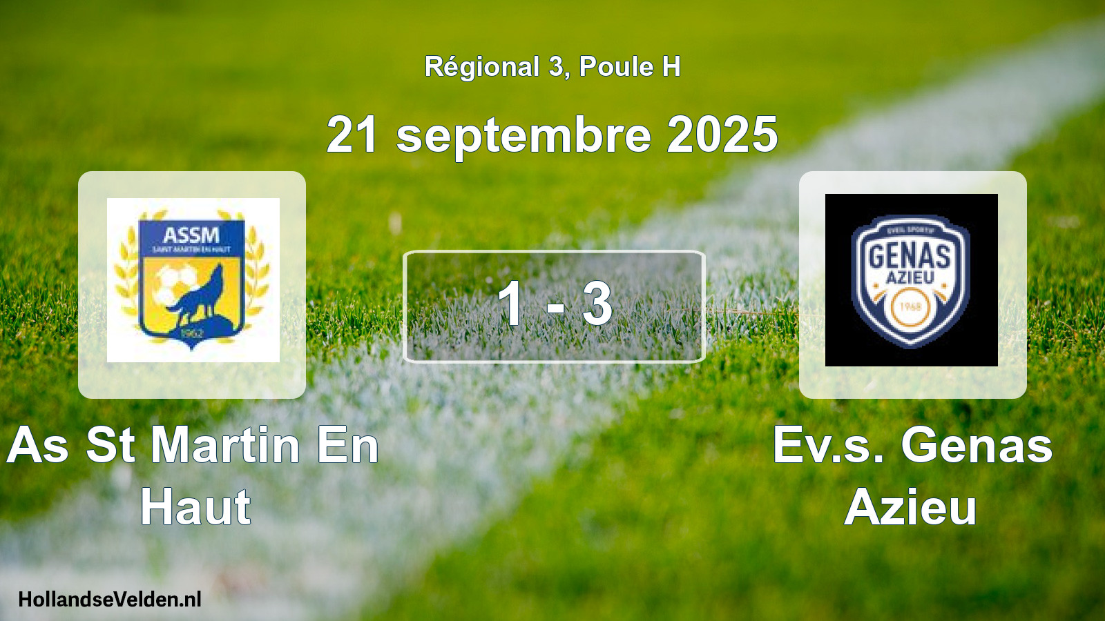 Total number of matches played: As St Martin En Haut - Ev.s. Genas Azieu 1 - 3 (21 September 2025)