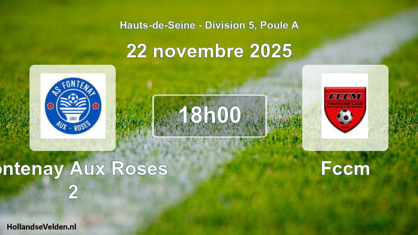 Geplande wedstrijd: Fontenay Aux Roses 2 - Fccm (22 november 2025)