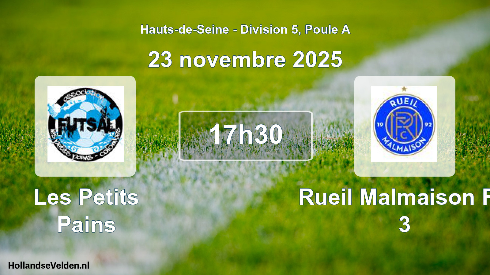 Geplande wedstrijd: Les Petits Pains - Rueil Malmaison FC 3 (23 november 2025)
