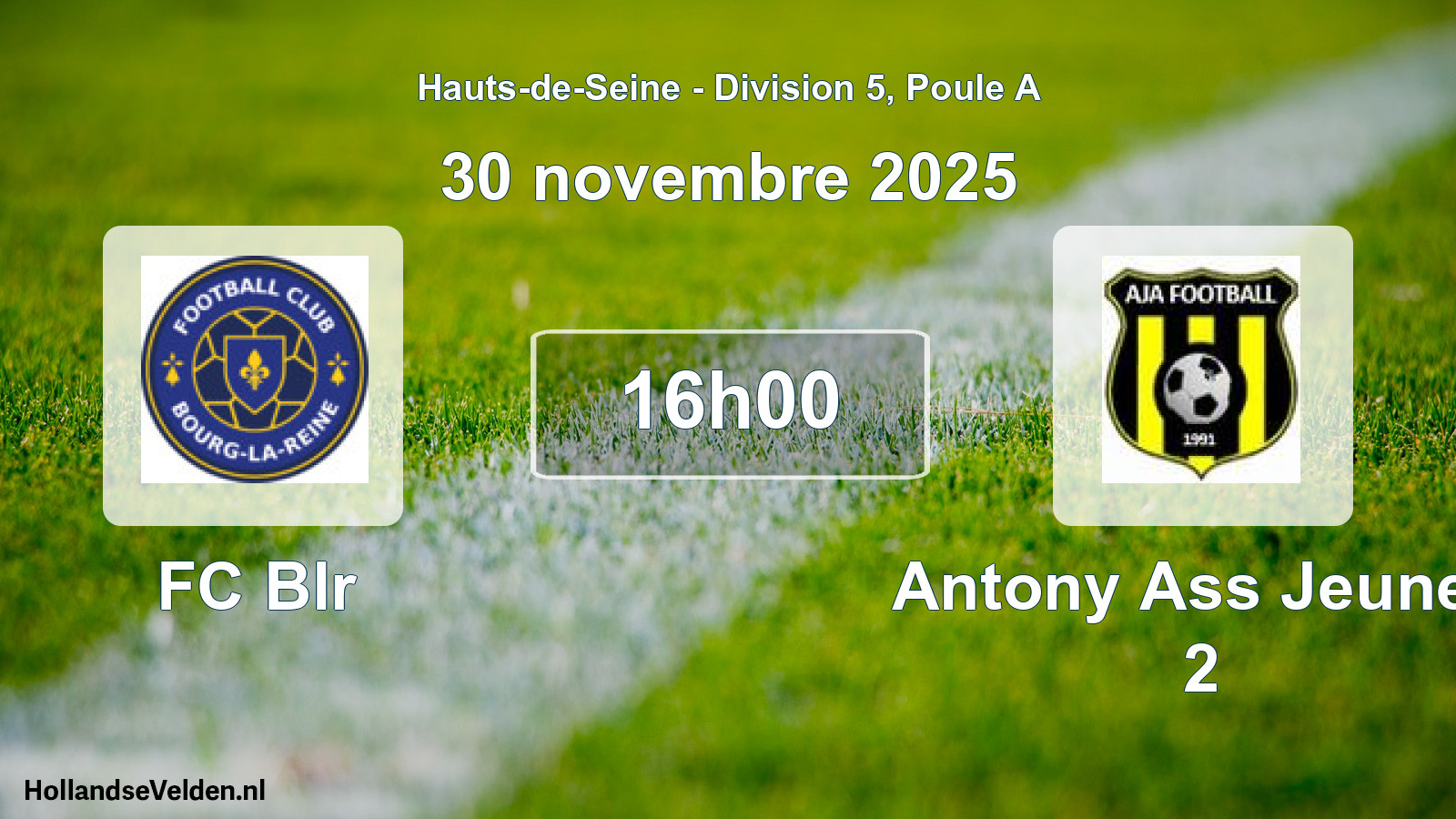 Geplande wedstrijd: FC Blr - Antony Ass Jeunes 2 (30 november 2025)