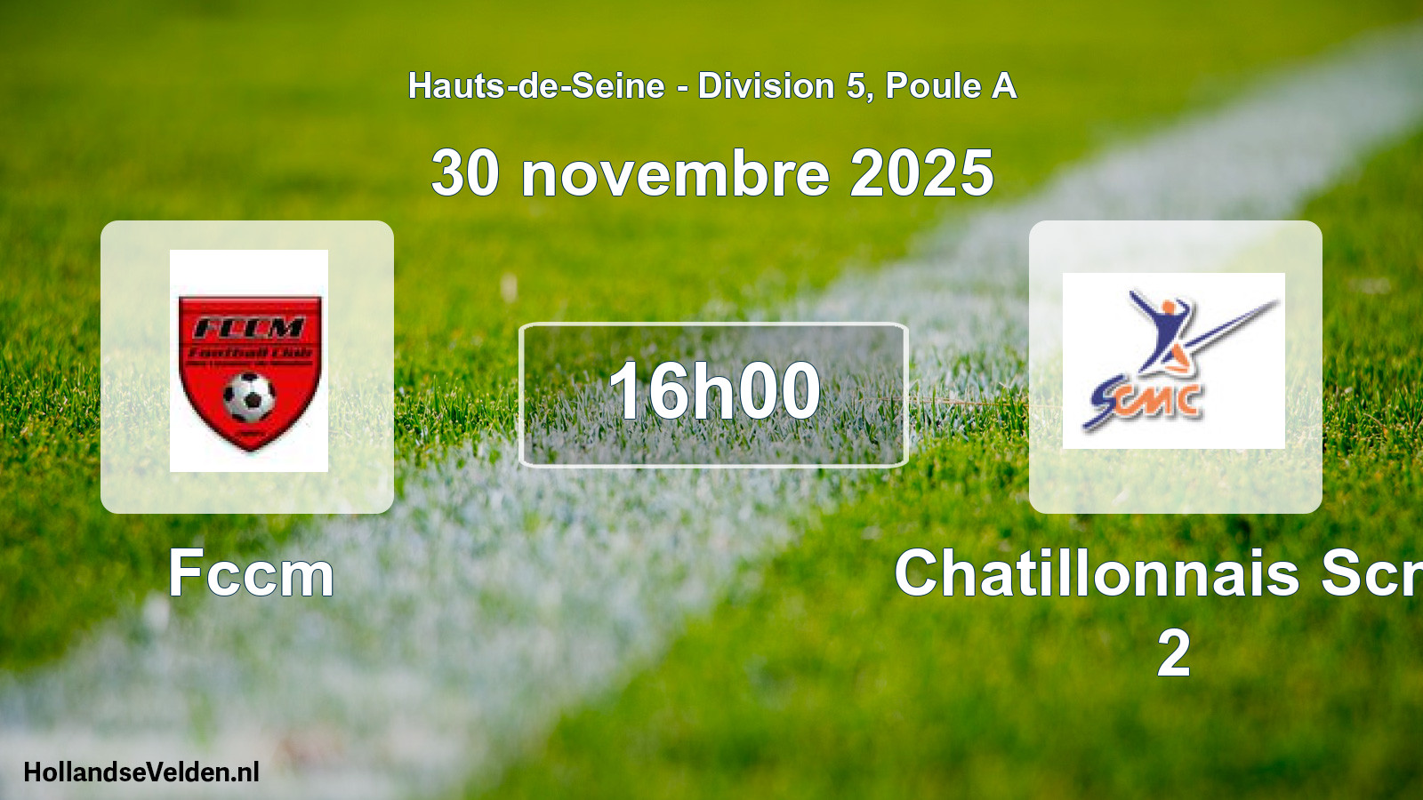 Geplande wedstrijd: Fccm - Chatillonnais Scm 2 (30 november 2025)