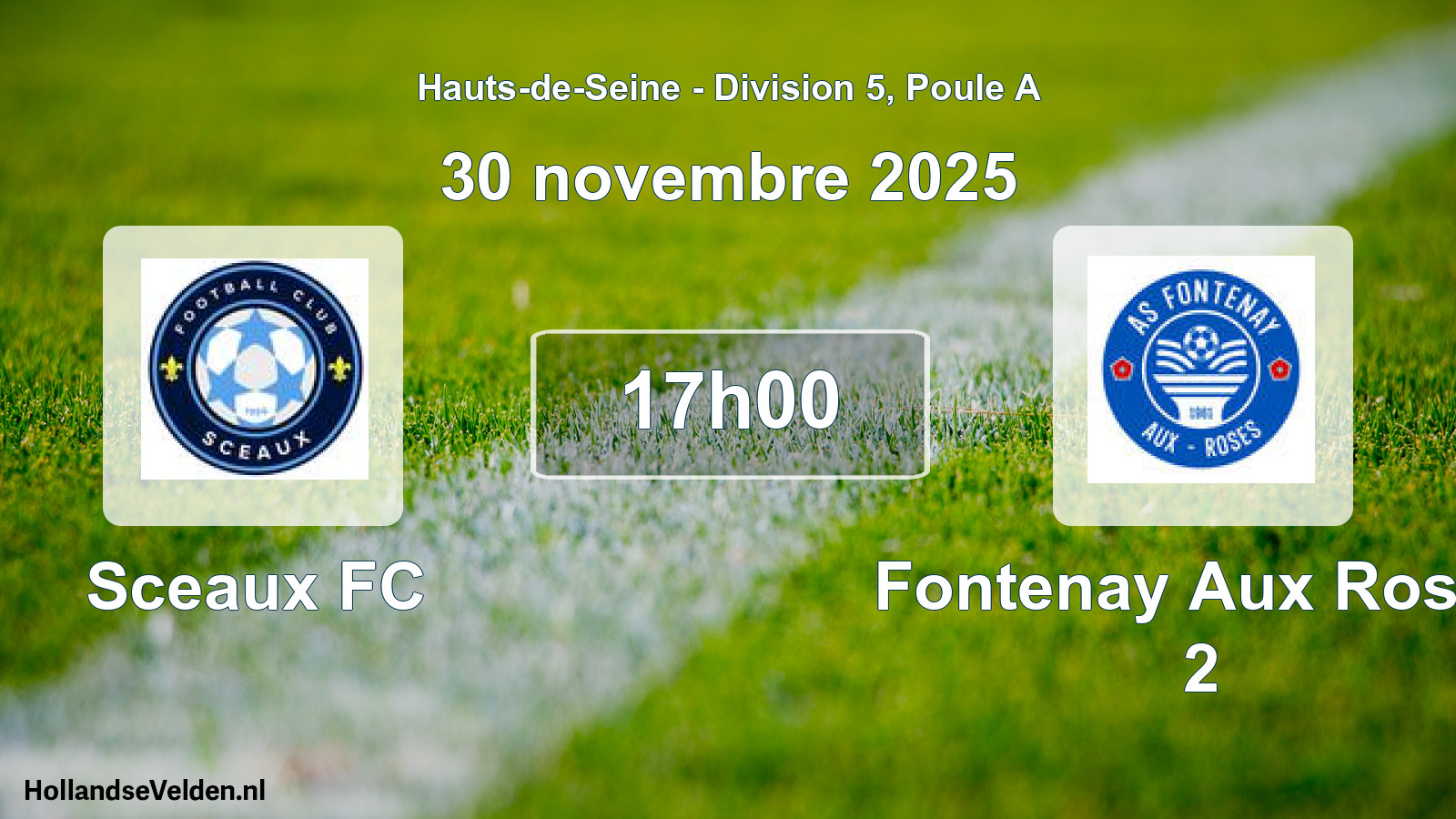 Match programmé: Sceaux FC - Fontenay Aux Roses 2 (30 novembre 2025)