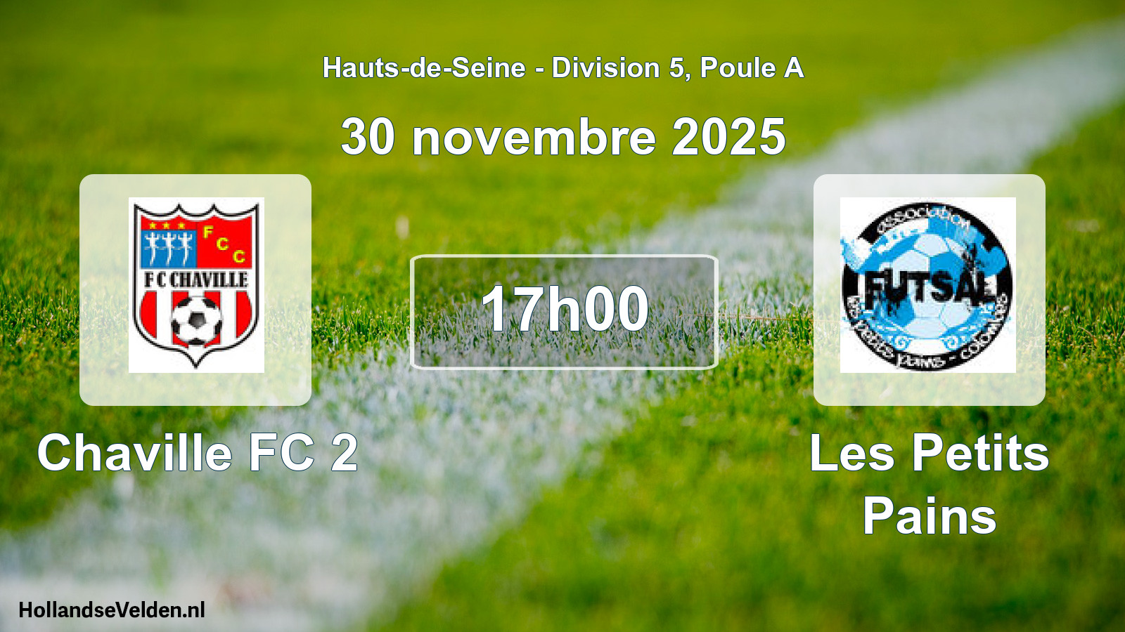 Geplande wedstrijd: Chaville FC 2 - Les Petits Pains (30 november 2025)