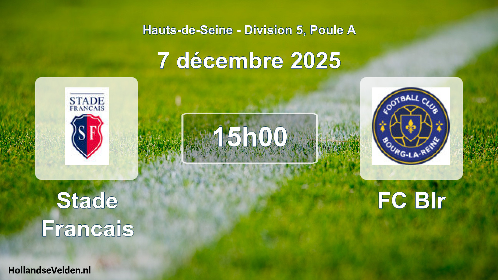 Match programmé: Stade Francais - FC Blr (7 décembre 2025)