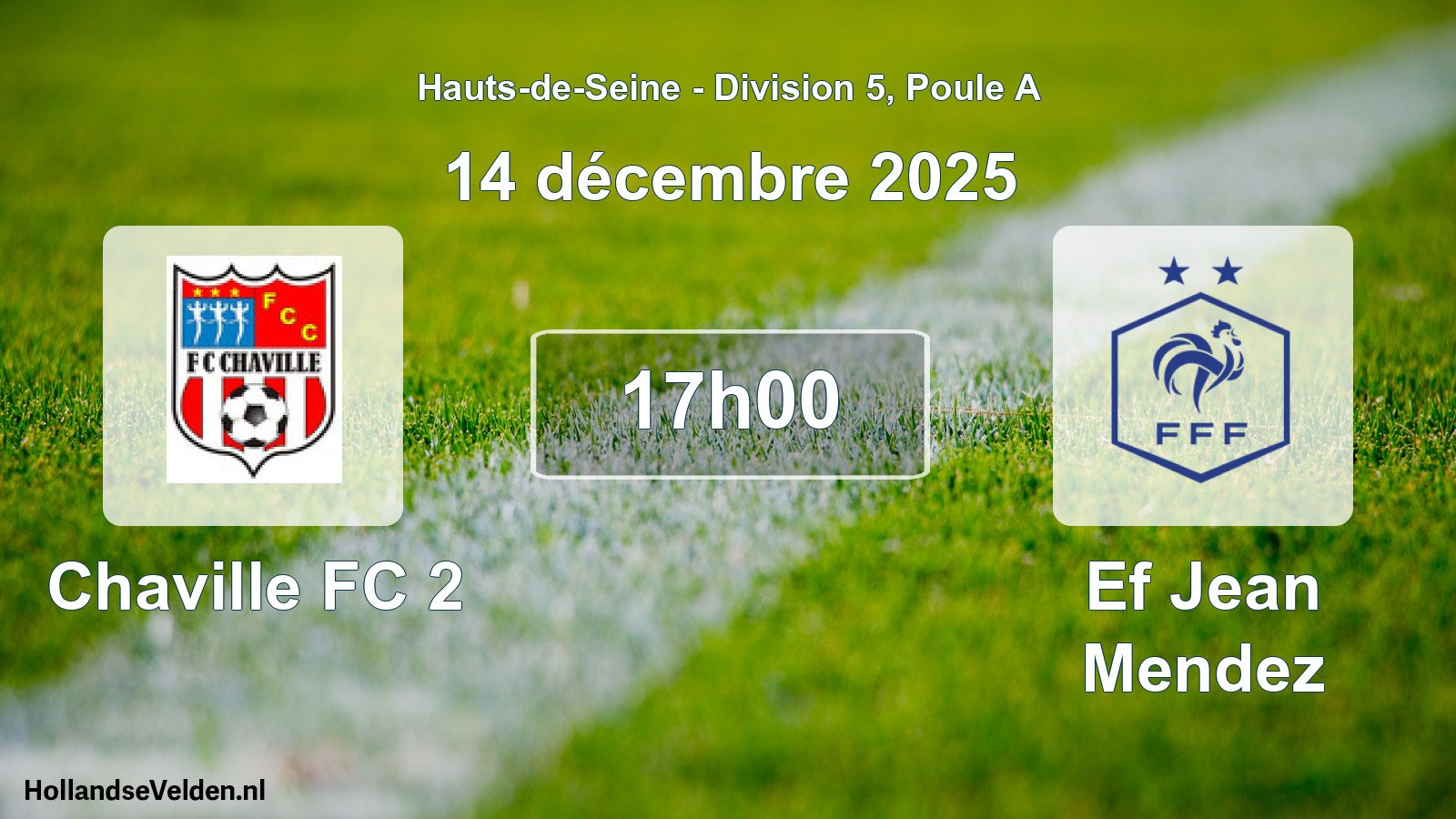 Geplande wedstrijd: Chaville FC 2 - Ef Jean Mendez (14 december 2025)