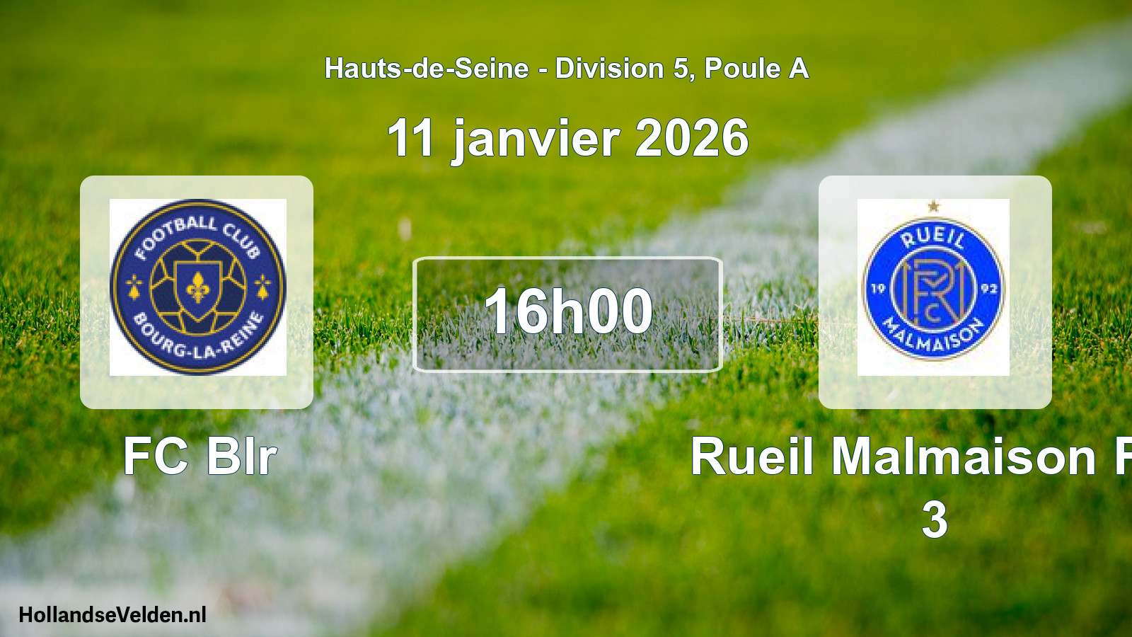 Scheduled Match: FC Blr - Rueil Malmaison FC 3 (11 January 2026)