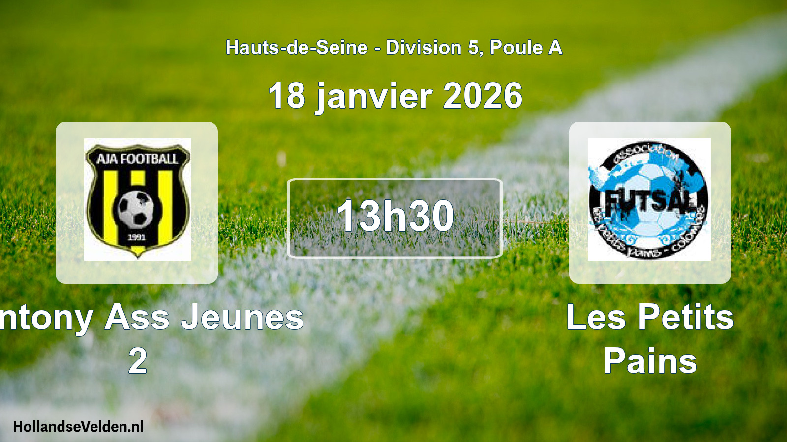 Geplande wedstrijd: Antony Ass Jeunes 2 - Les Petits Pains (18 januari 2026)