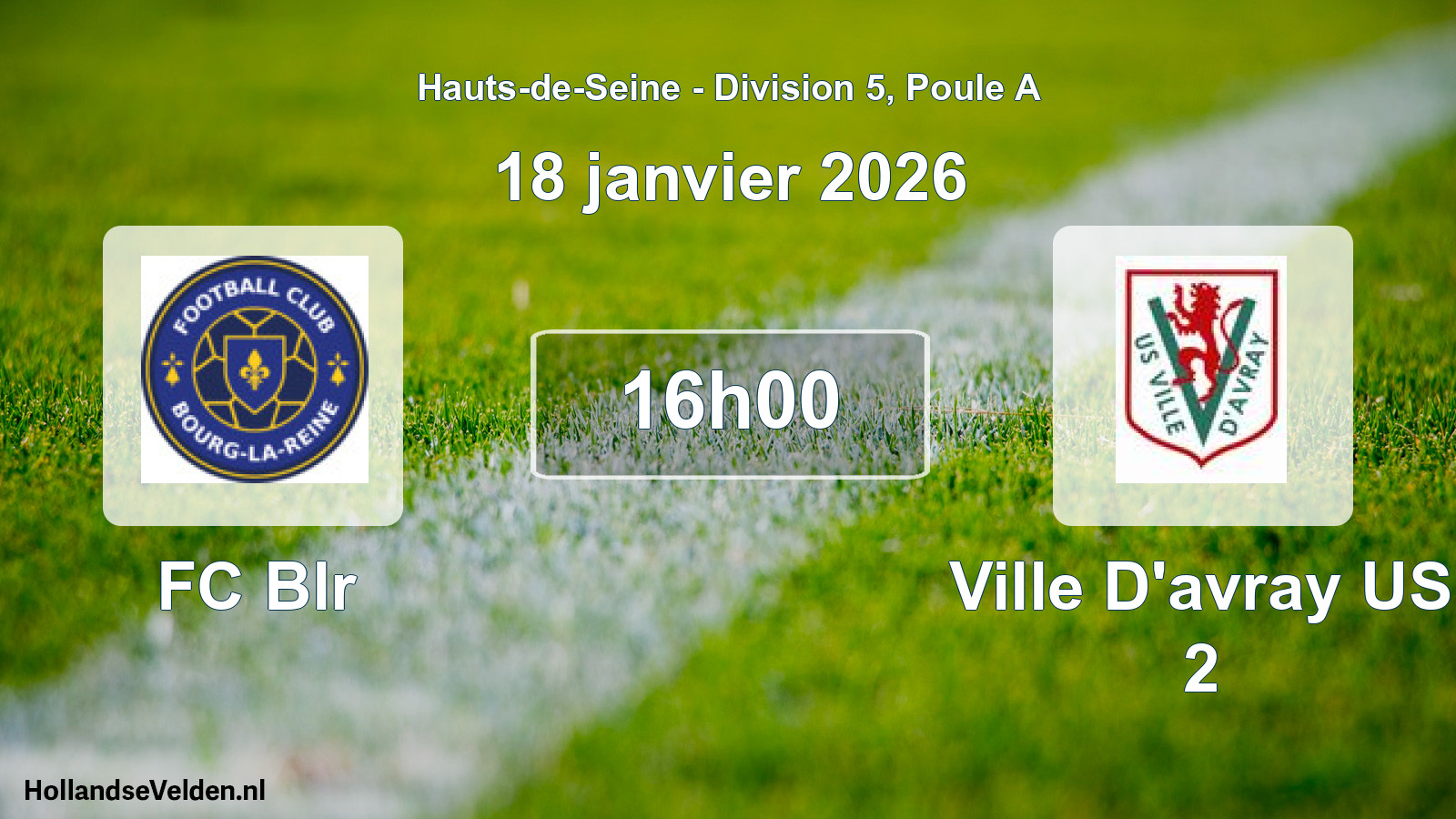 Scheduled Match: FC Blr - Ville D'avray US 2 (18 January 2026)