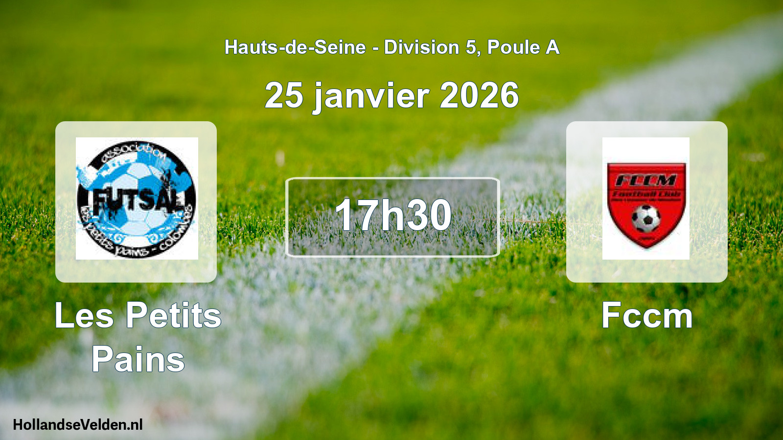 Scheduled Match: Les Petits Pains - Fccm (25 January 2026)