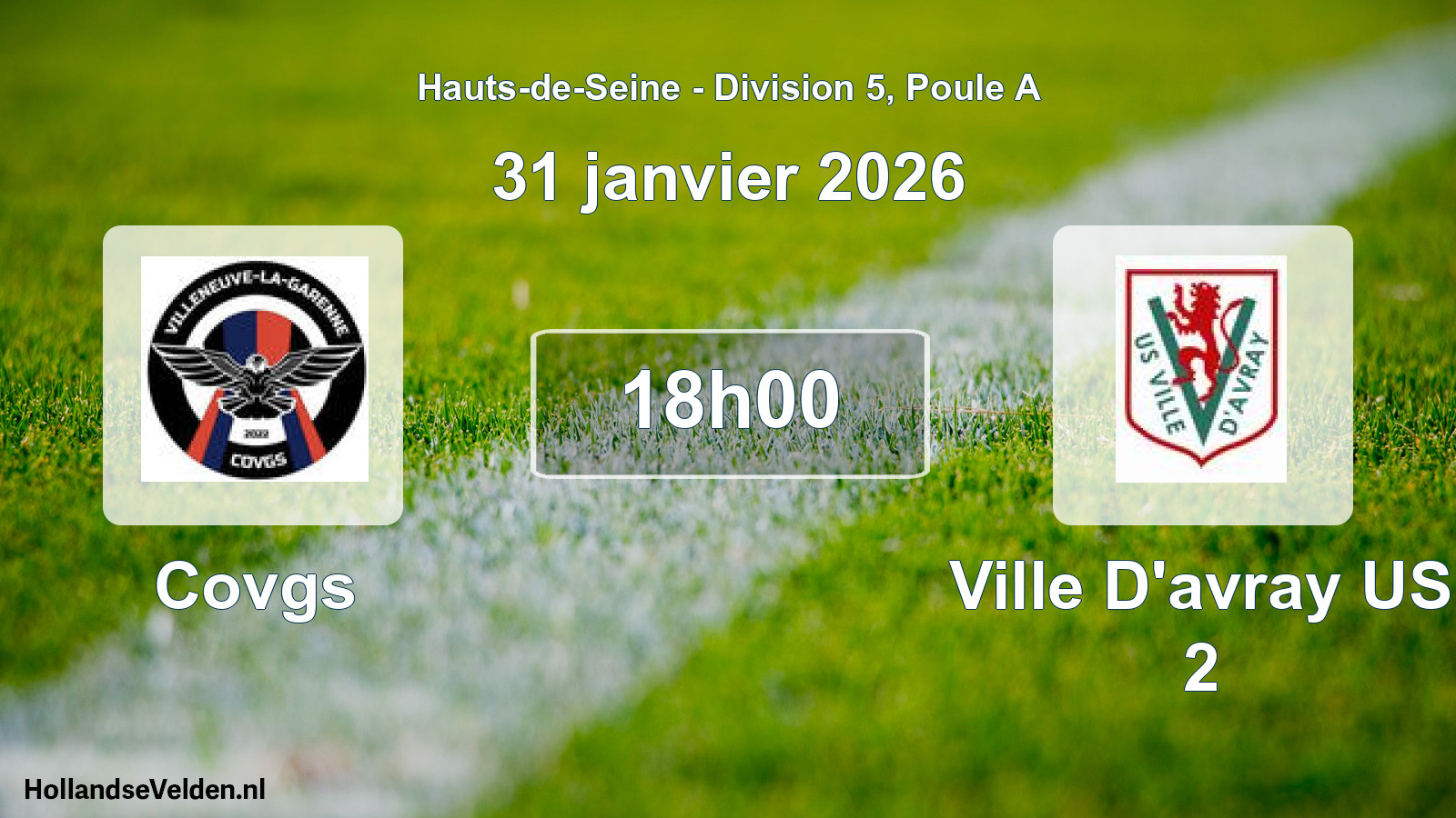 Match programmé: Covgs - Ville D'avray US 2 (31 janvier 2026)