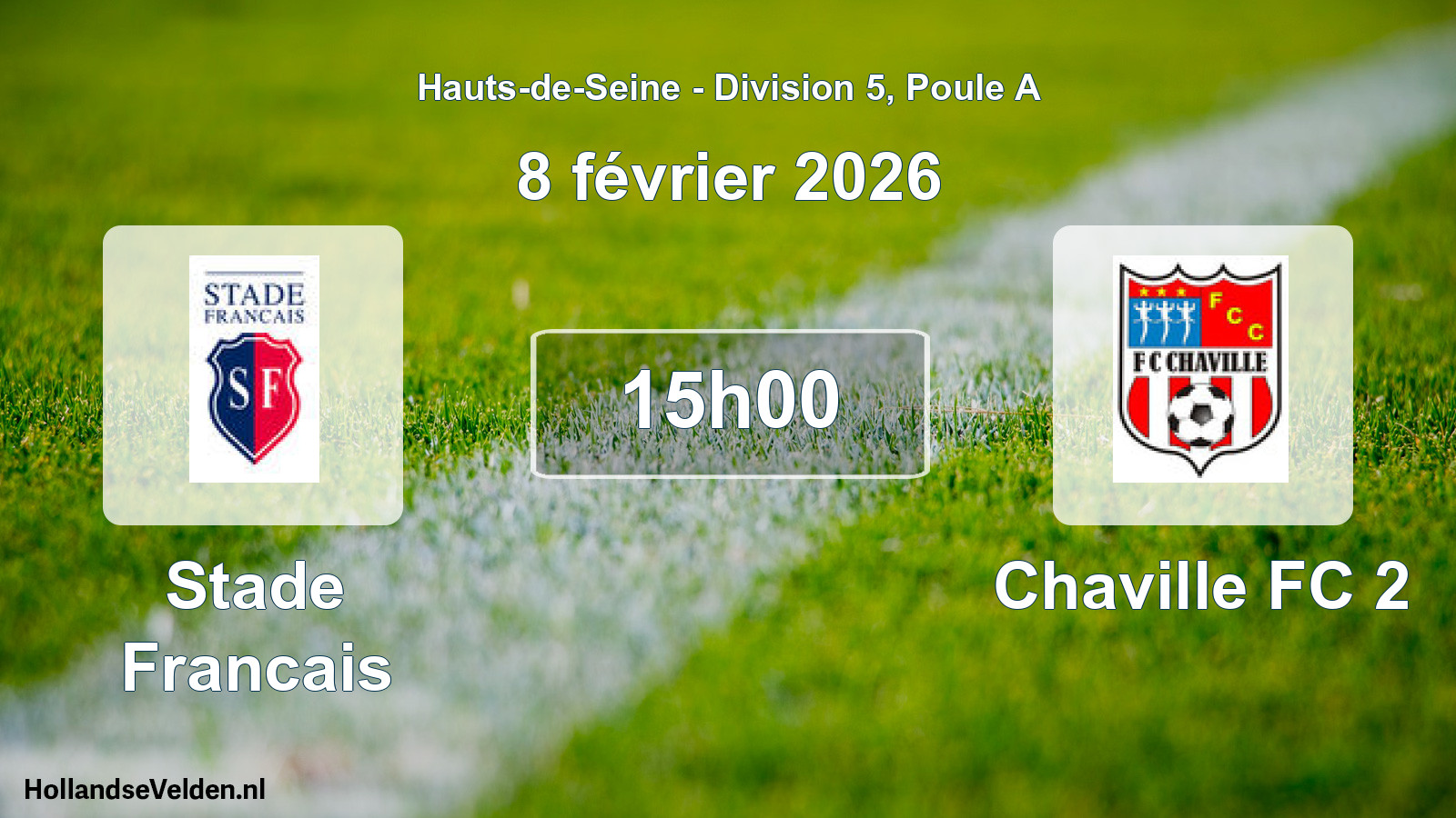Match programmé: Stade Francais - Chaville FC 2 (8 février 2026)