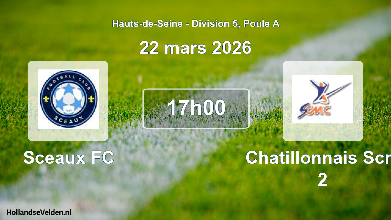 Scheduled Match: Sceaux FC - Chatillonnais Scm 2 (22 March 2026)