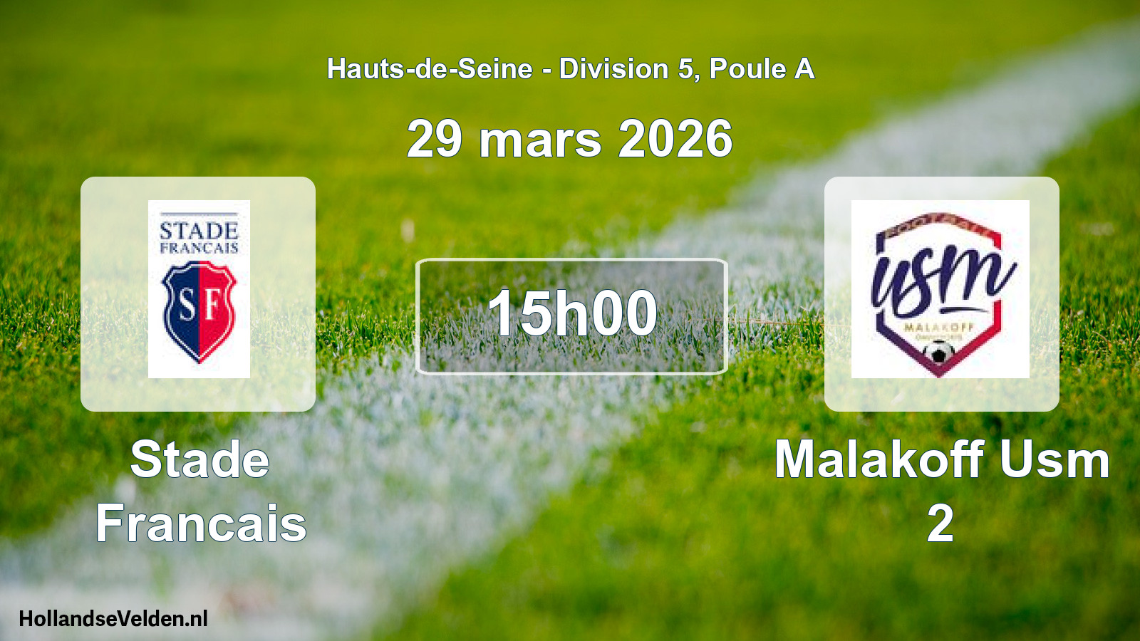 Geplande wedstrijd: Stade Francais - Malakoff Usm 2 (29 maart 2026)
