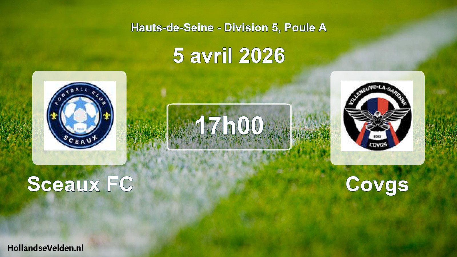 Scheduled Match: Sceaux FC - Covgs (5 April 2026)