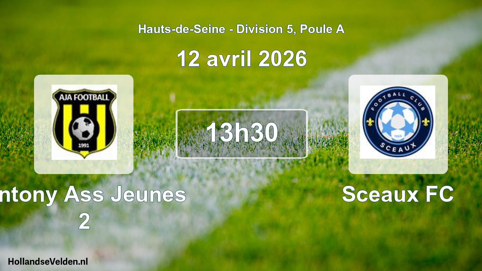 Scheduled Match: Antony Ass Jeunes 2 - Sceaux FC (12 April 2026)