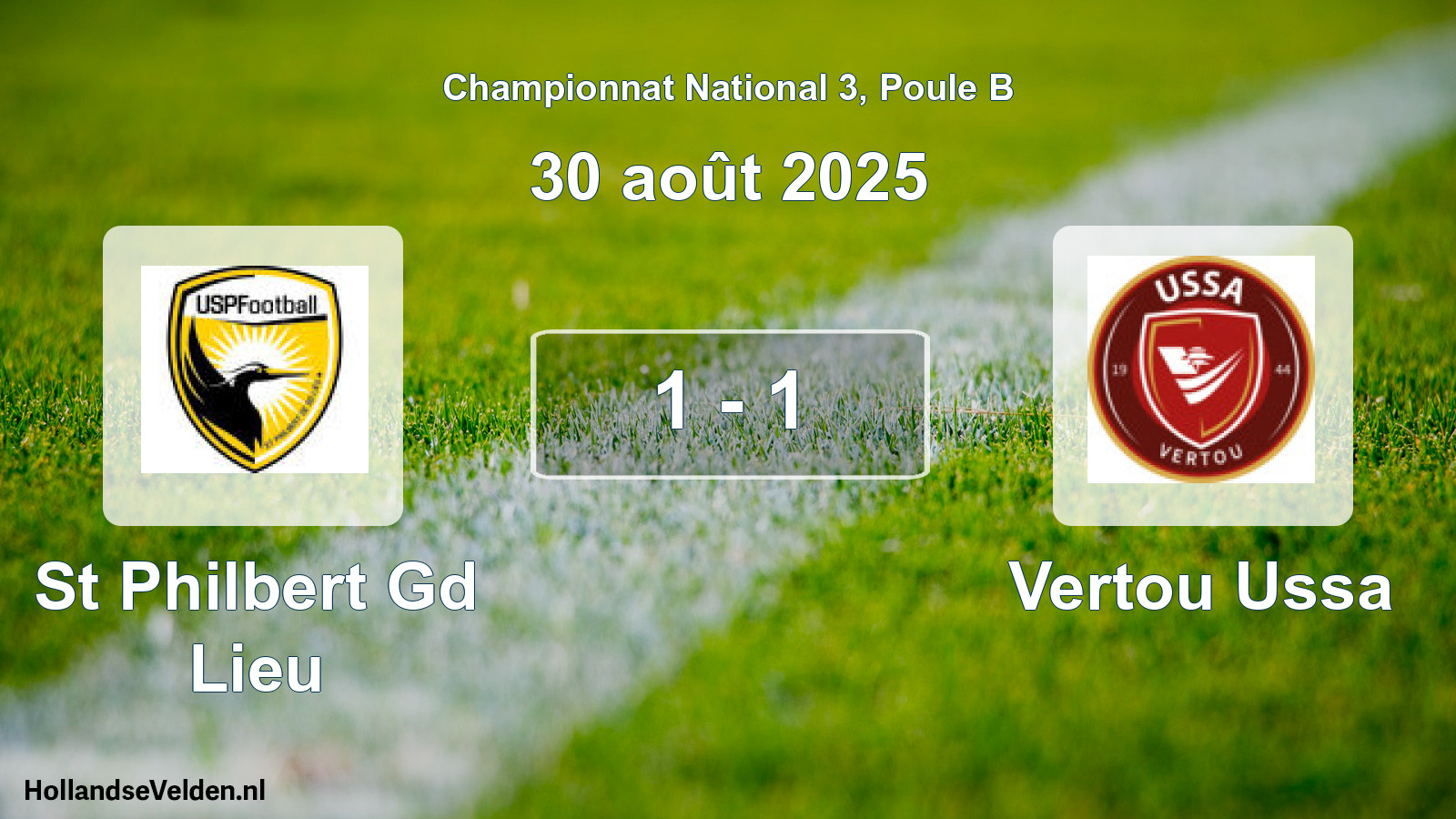 Gespeelde wedstrijd: St Philbert Gd Lieu - Vertou Ussa 1 - 1 (30 augustus 2025)