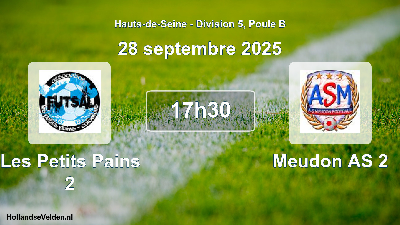 Geplande wedstrijd: Les Petits Pains 2 - Meudon AS 2 (28 september 2025)