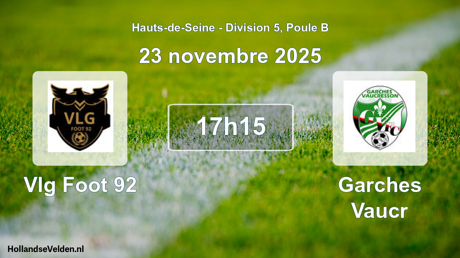 Match programmé: Vlg Foot 92 - Garches Vaucr (23 novembre 2025)