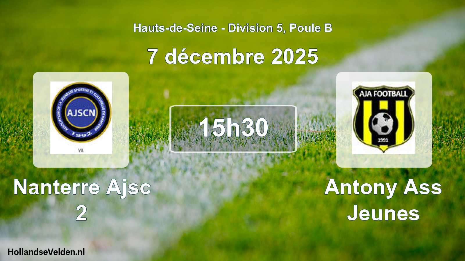 Match programmé: Nanterre Ajsc 2 - Antony Ass Jeunes (7 décembre 2025)